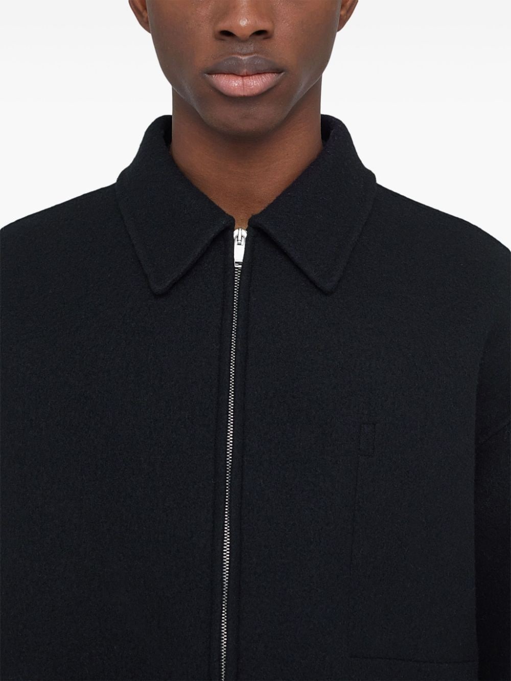 zipped up wool jacket - 5