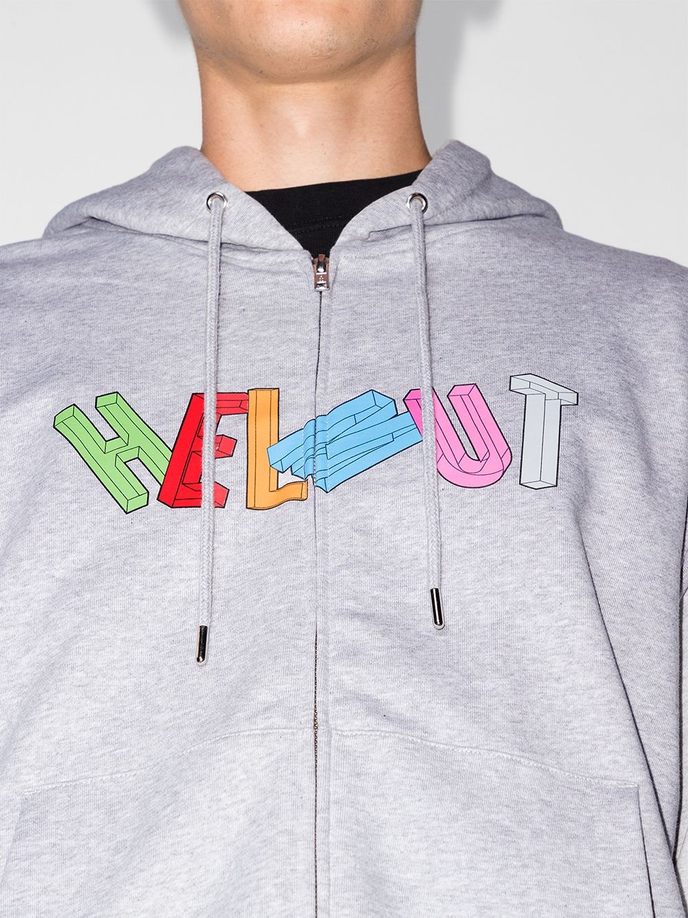 3D logo zipped hoodie - 4