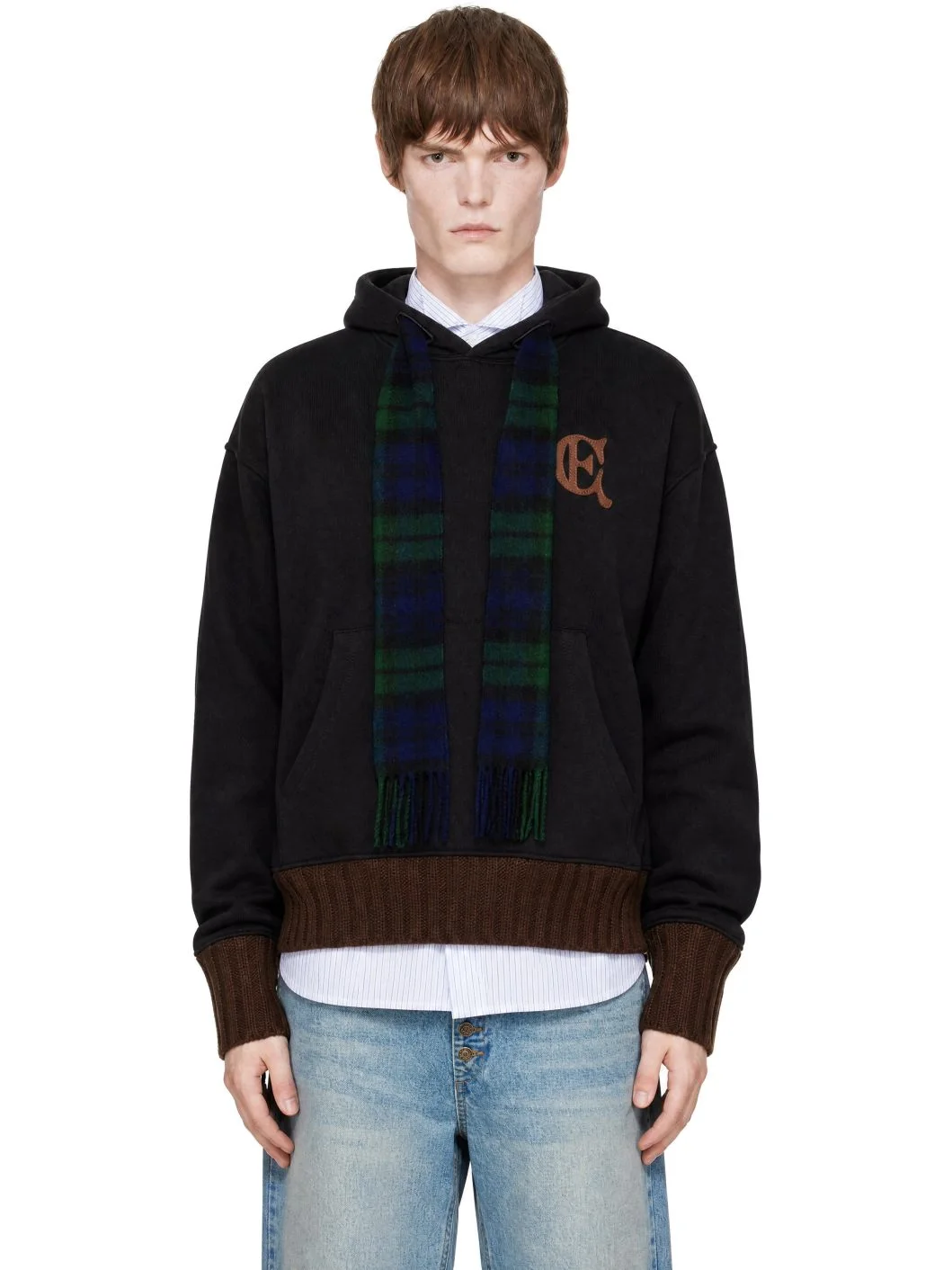 Black Scarf Hoodie - 1