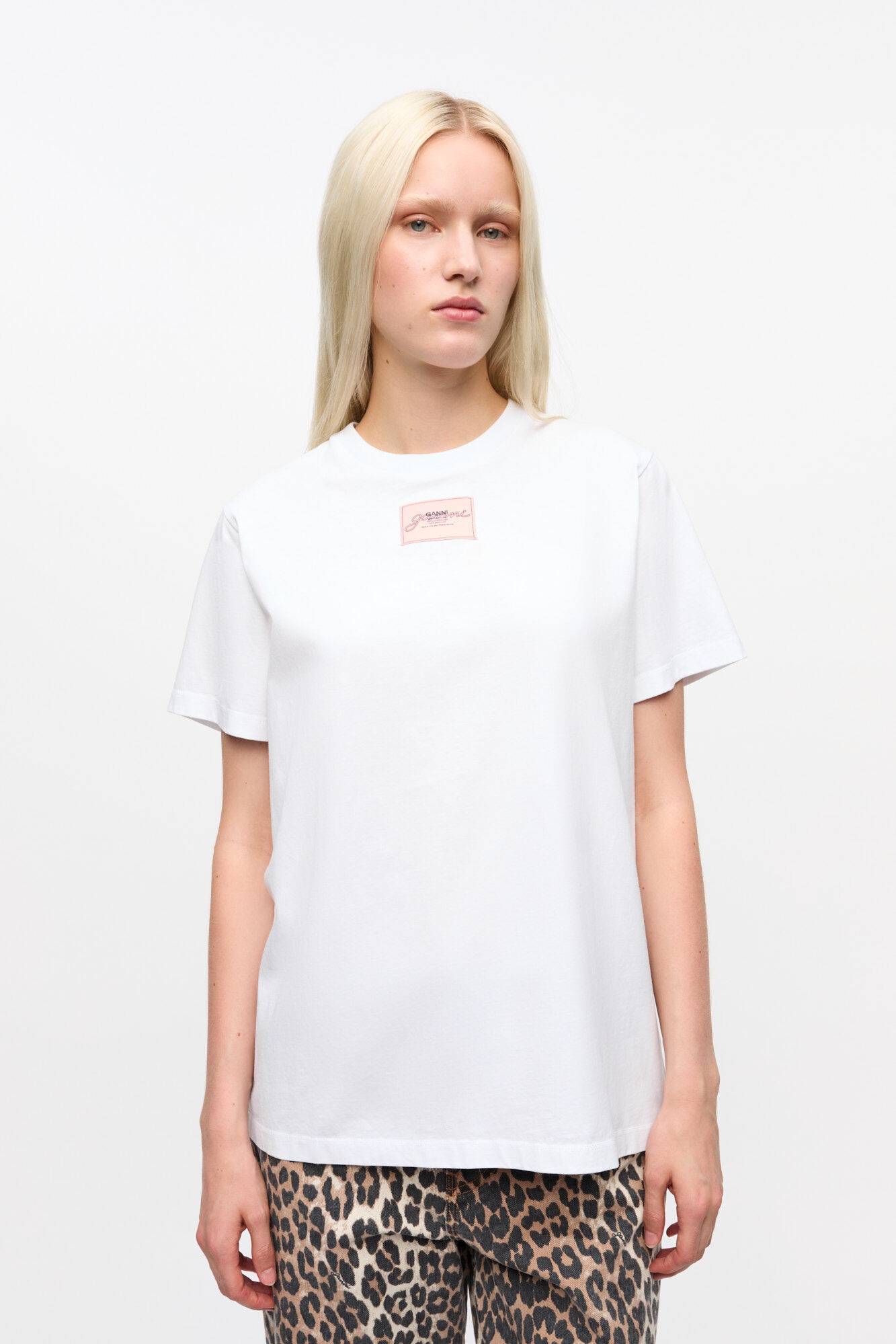 WHITE BASIC JERSEY RELAXED T-SHIRT - 2