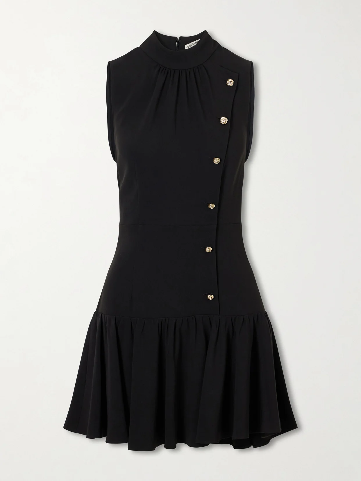Button-embellished Cady Mini Dress - 1