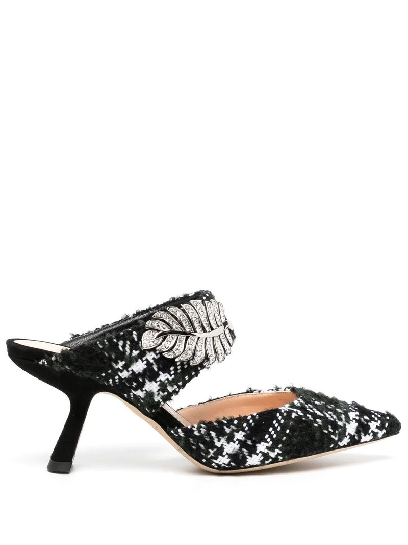 Monstera wool 70mm mules 1