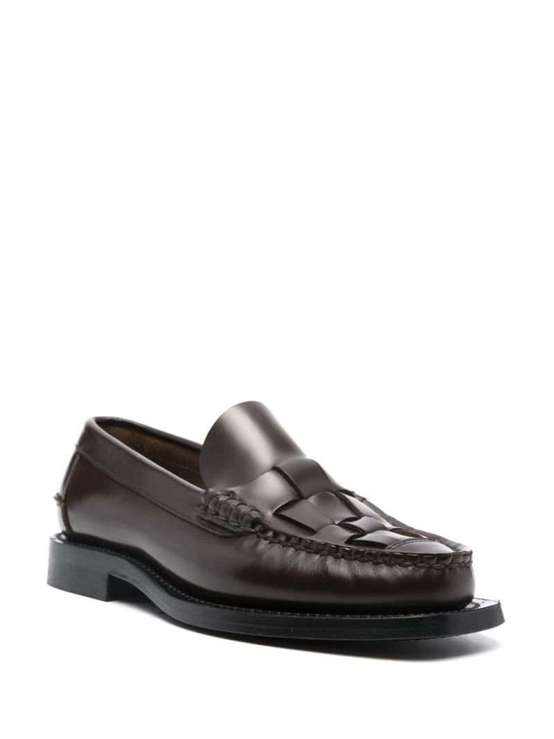 HEREU Nombela woven leather loafers outlook