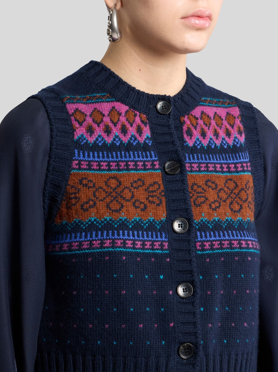 WOOL JACQUARD WAISTCOAT - 3