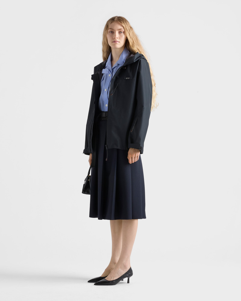 Prada Hopsack and technical fabric midi-skirt outlook