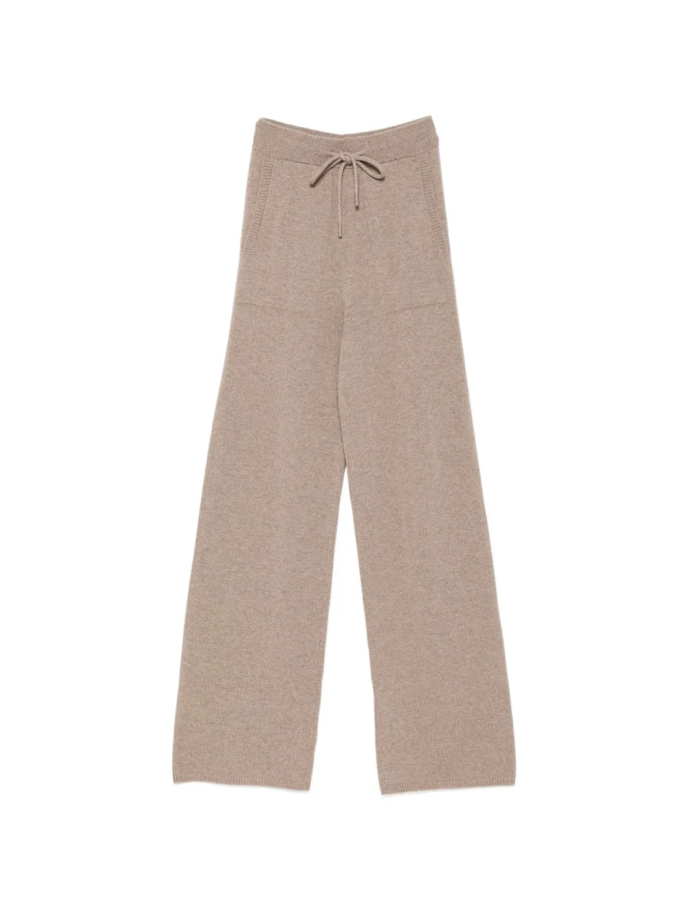 drawstring-waist knitted trousers - 1