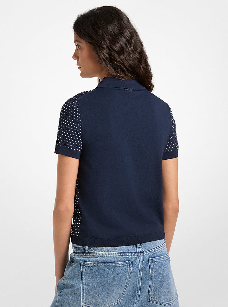 MICHAEL KORS Studded Knit Polo Shirt outlook
