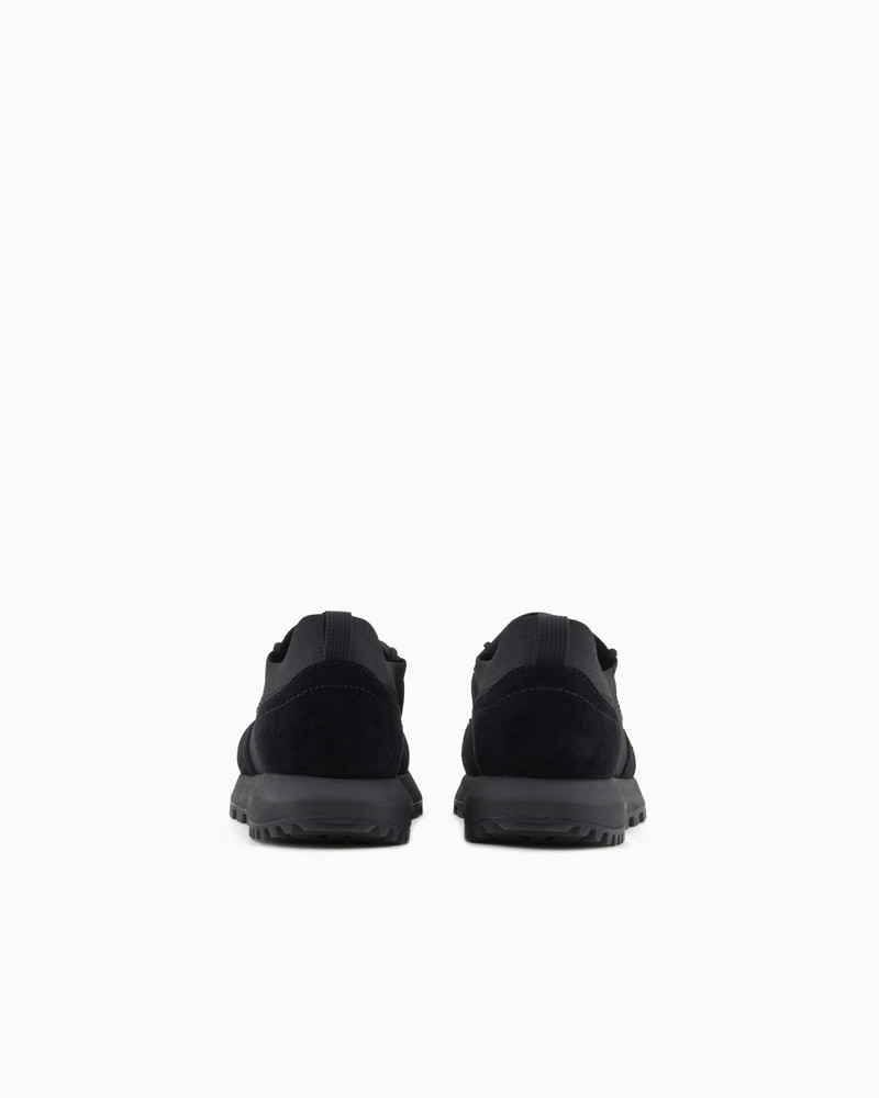 EMPORIO ARMANI KNIT SNEAKERS WITH SUEDE DETAILS outlook