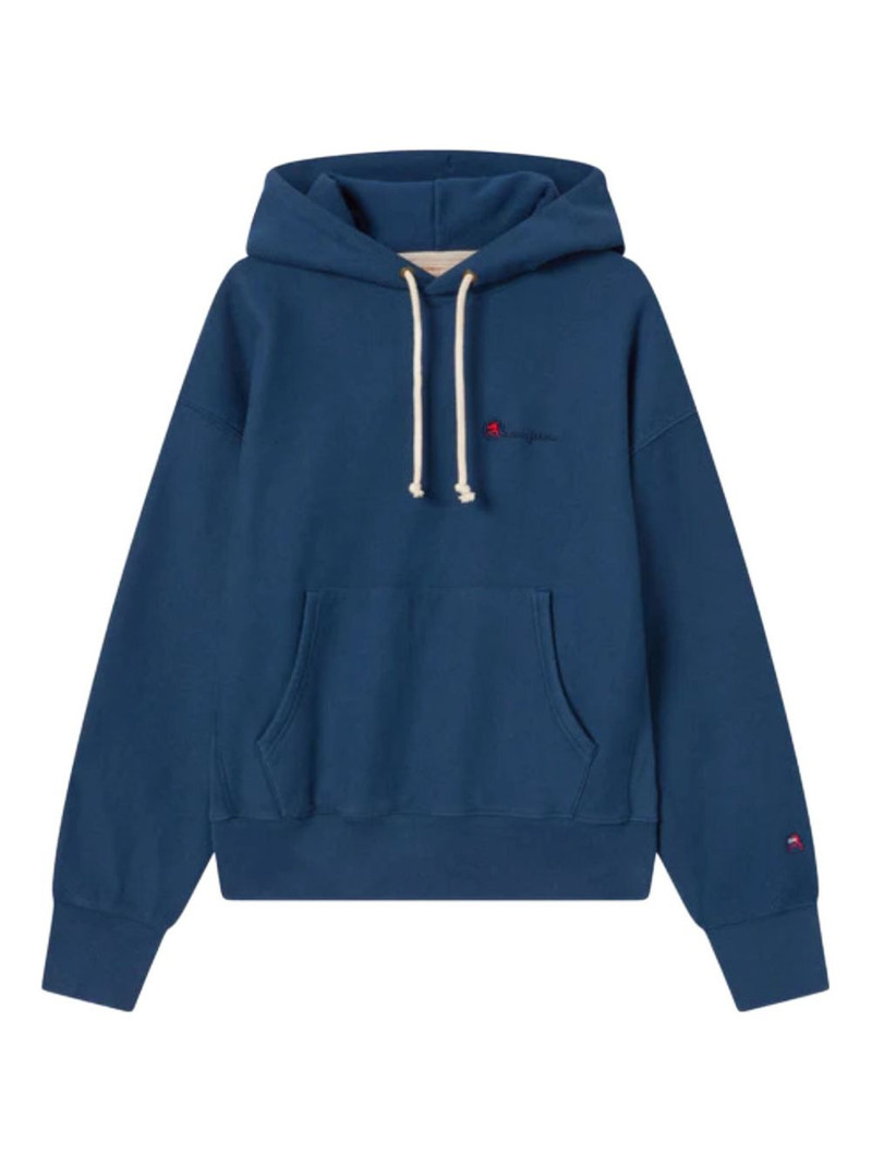 logo-embroidered hoodie 1