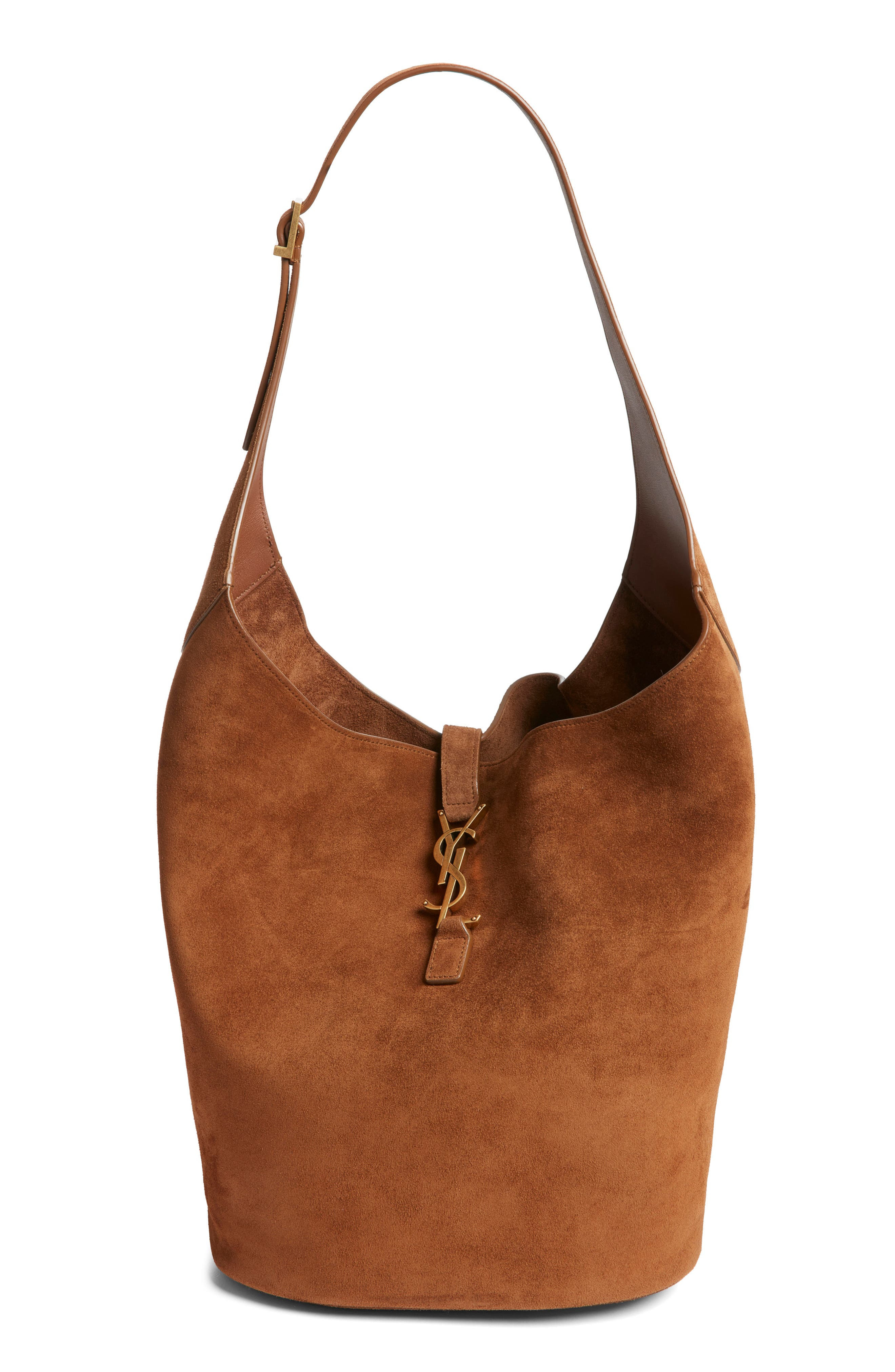 Saint Laurent Le 5 À 7 Suede Hobo Bag in Caramel Cognac at Nordstrom - 1
