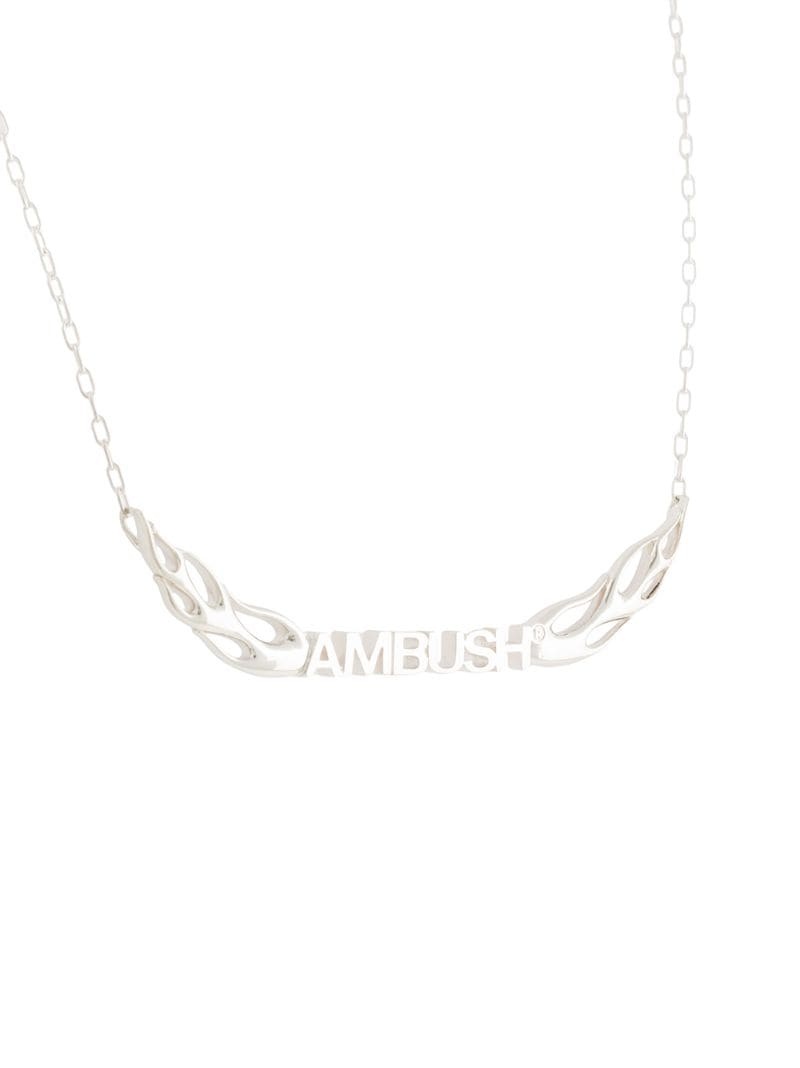 sterling silver flames logo necklace - 3