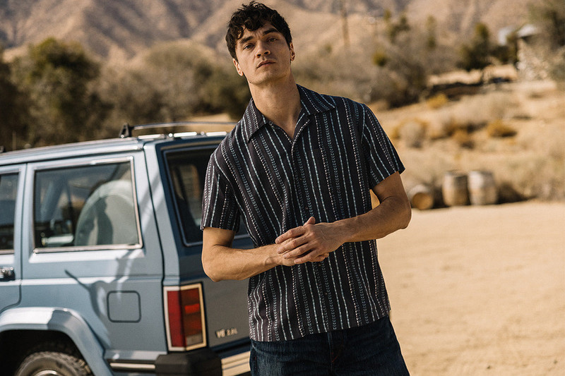 The Wrench Gauze Dobby Stripe Shirt - Charcoal 3