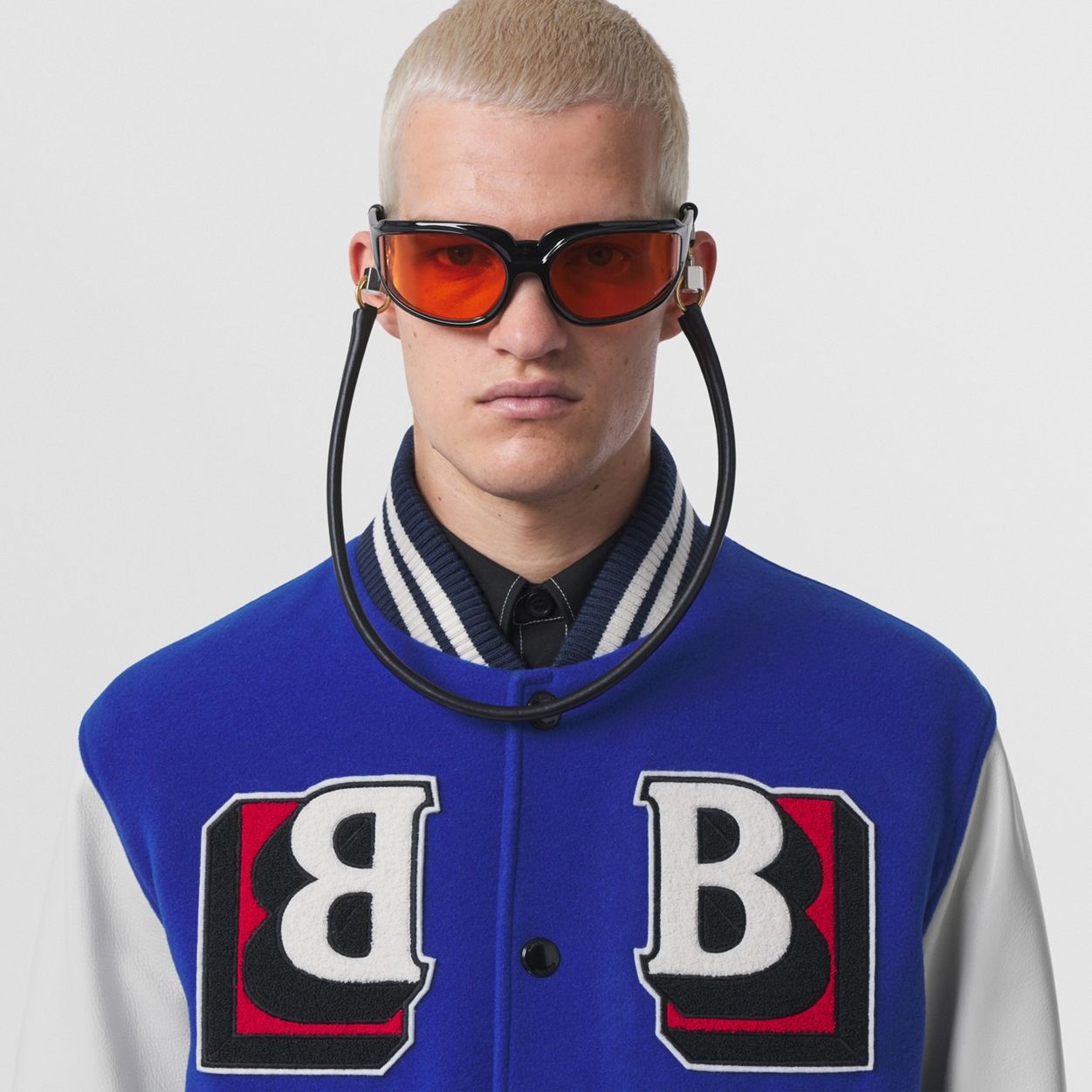 Letter Graphic Technical Wool and Leather Bomber Jacket - 2