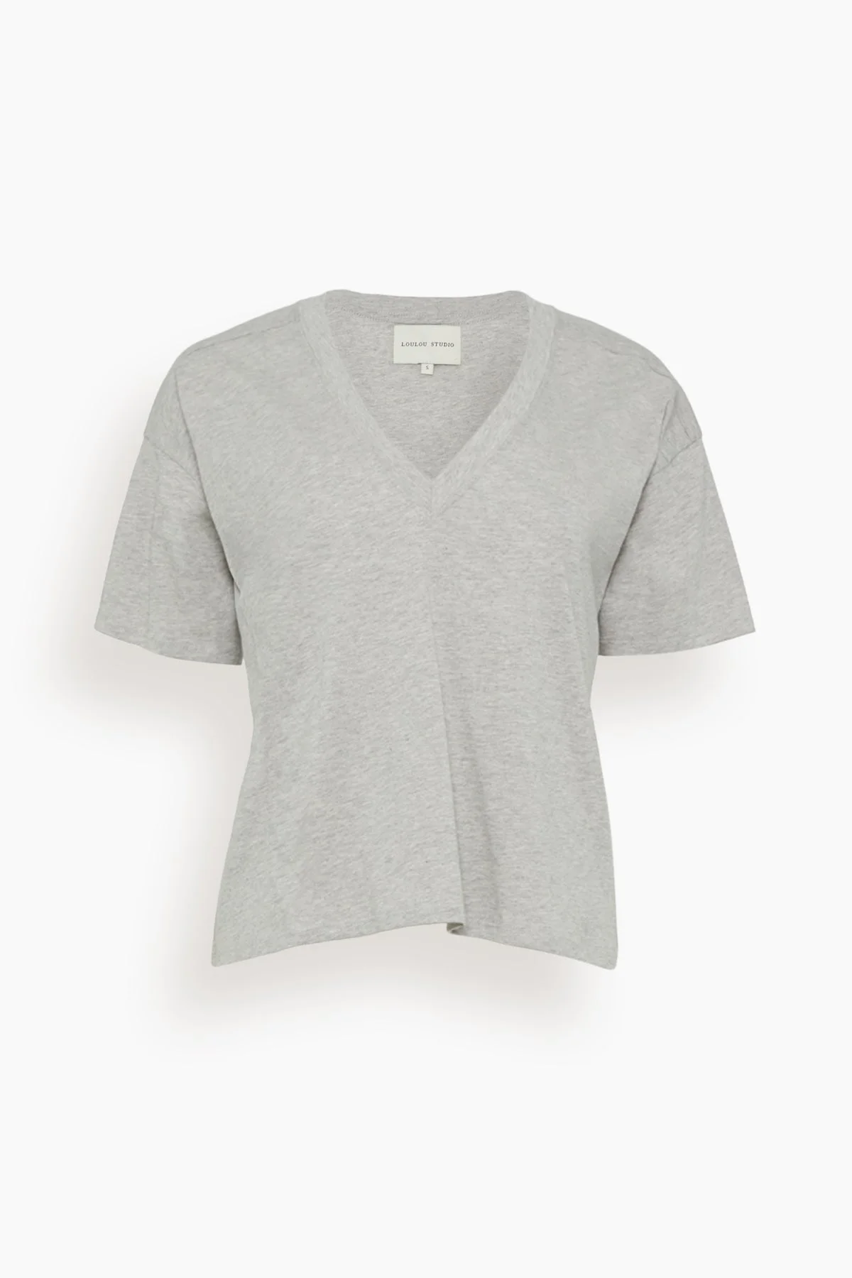 Faaa V-Neck T-Shirt in Grey Melange - 1