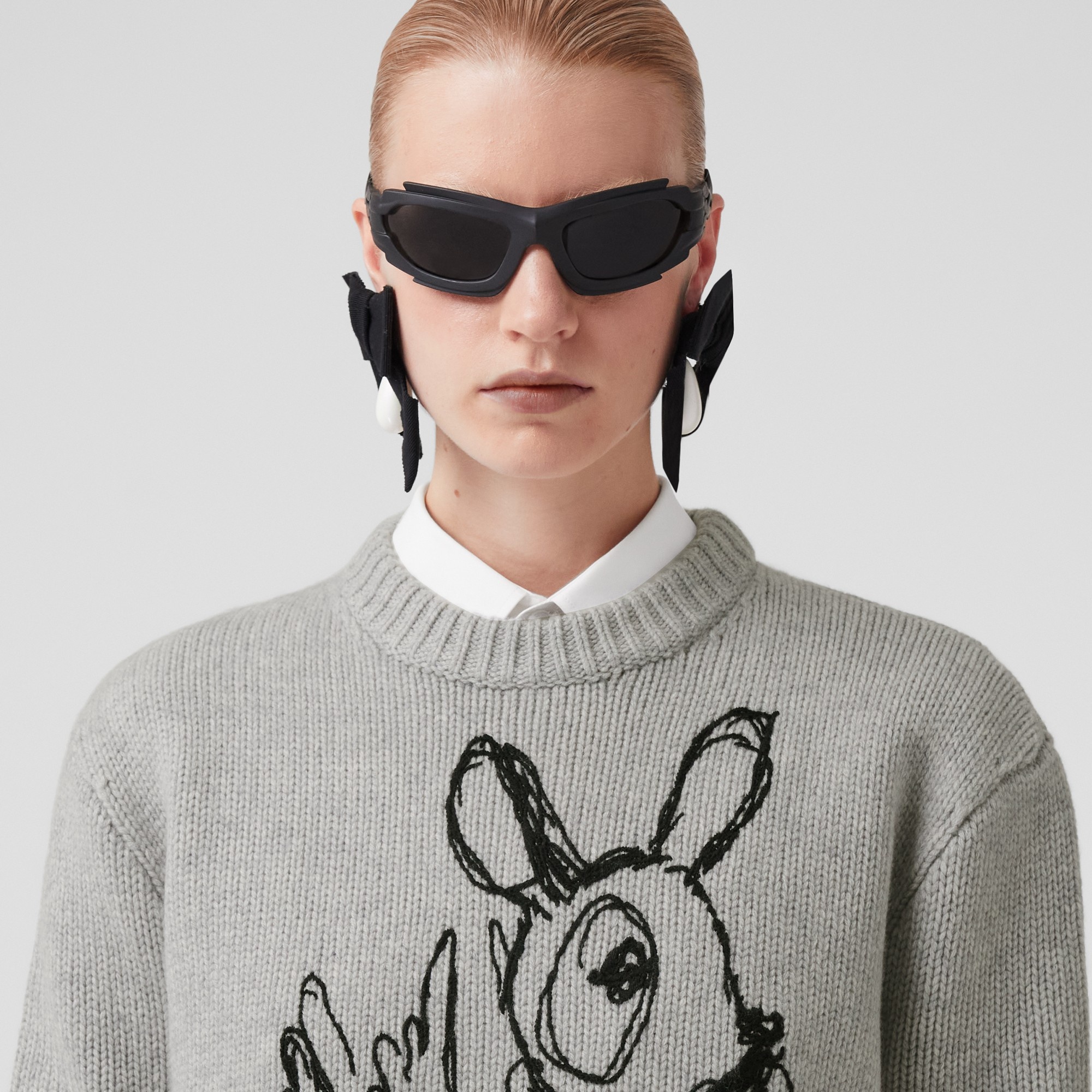 Deer Graphic Wool Cashmere Sweater - 2