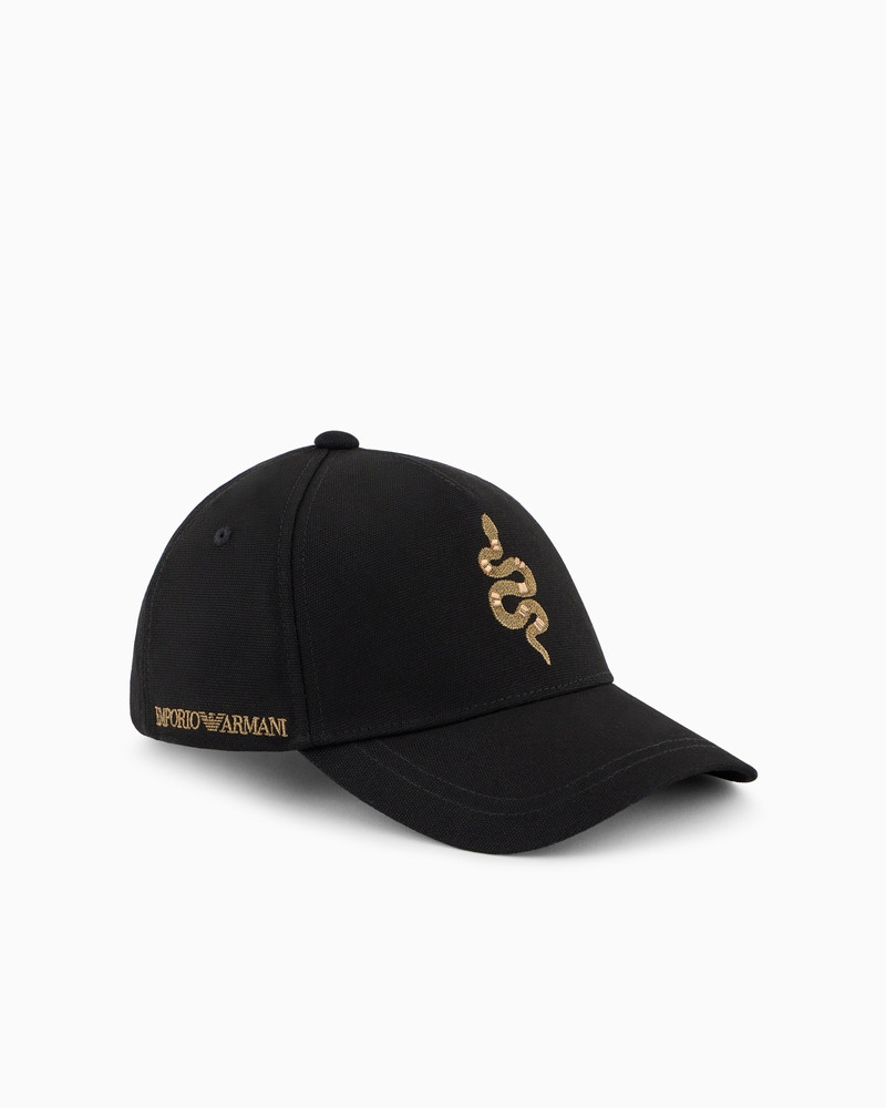 LUNAR NEW YEAR EMBROIDERED SNAKE BASEBALL CAP 1