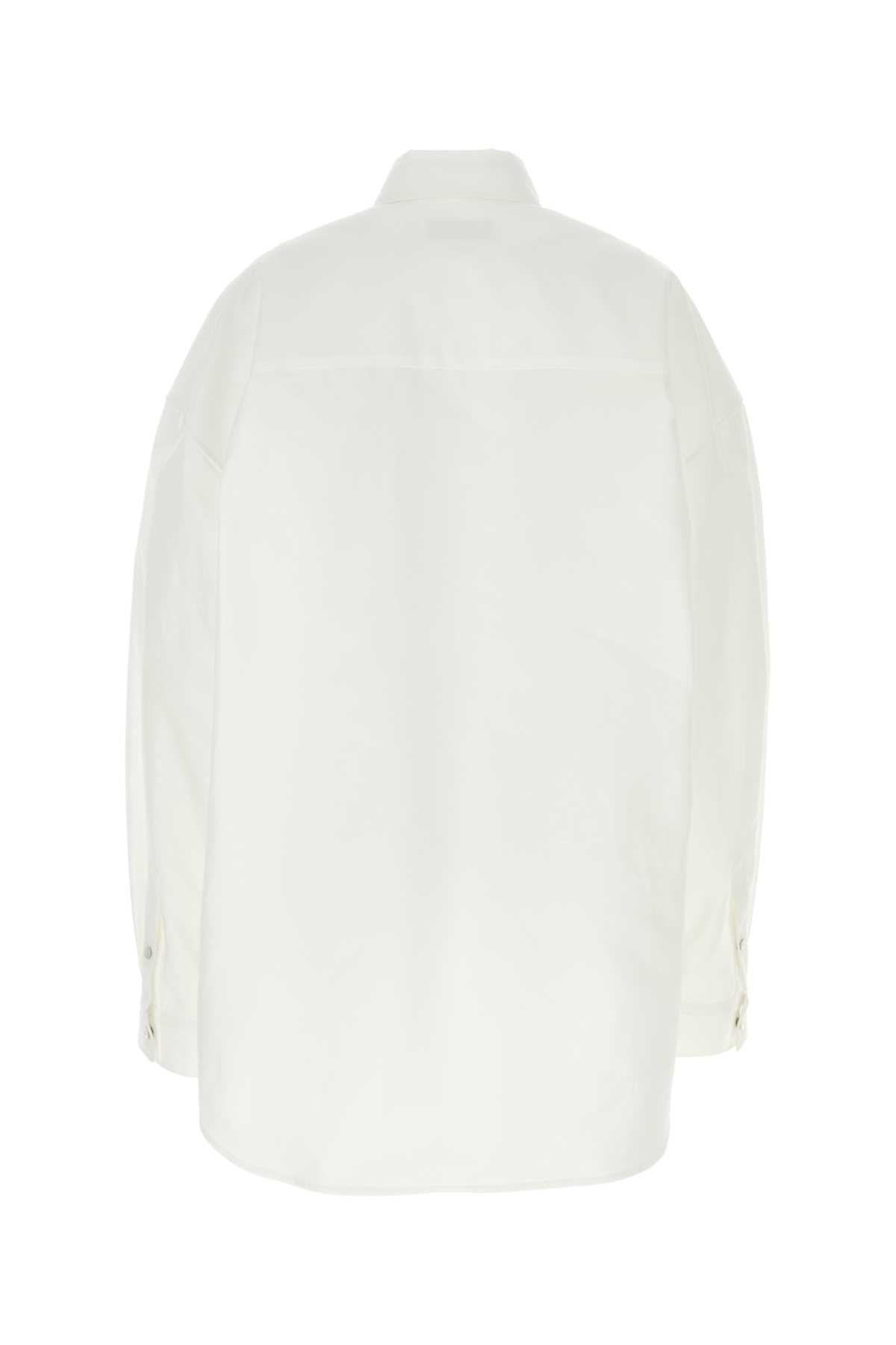 Balenciaga Women White Poplin Oversize Shirt - 2