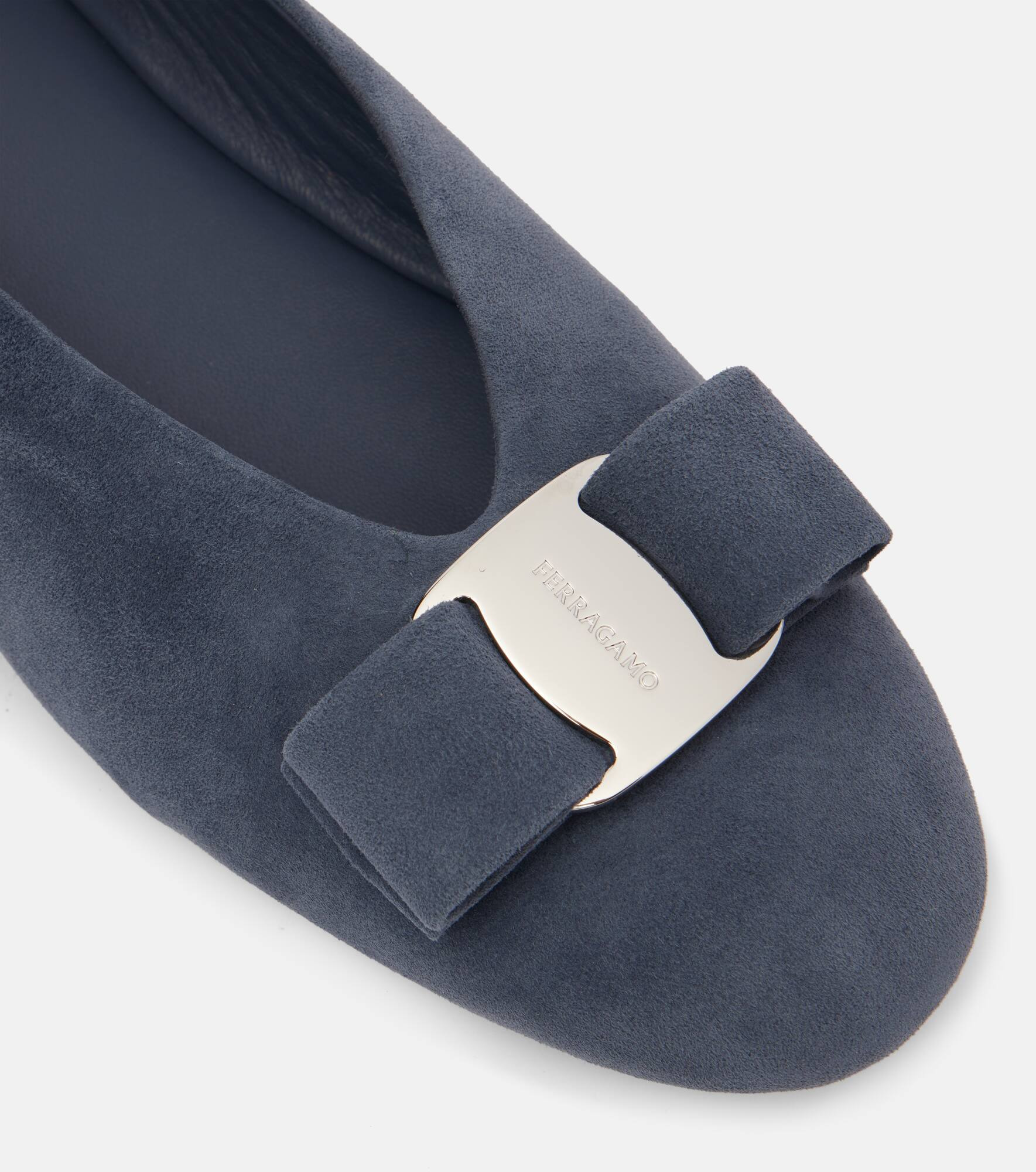 Vanna bow-detail suede ballet flats - 5