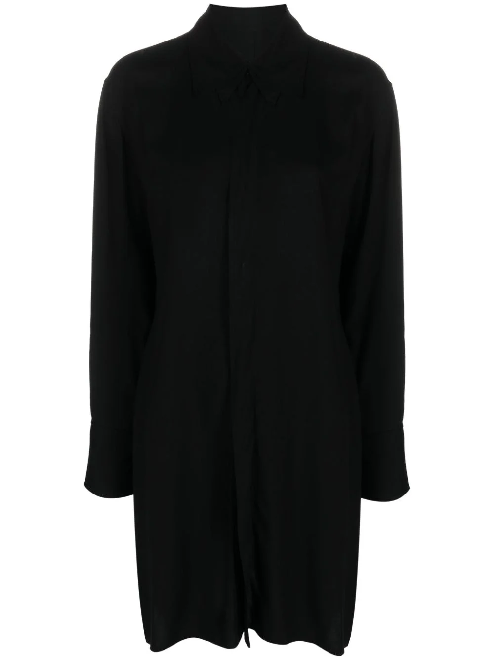 layered long-sleeve shirtdress - 1