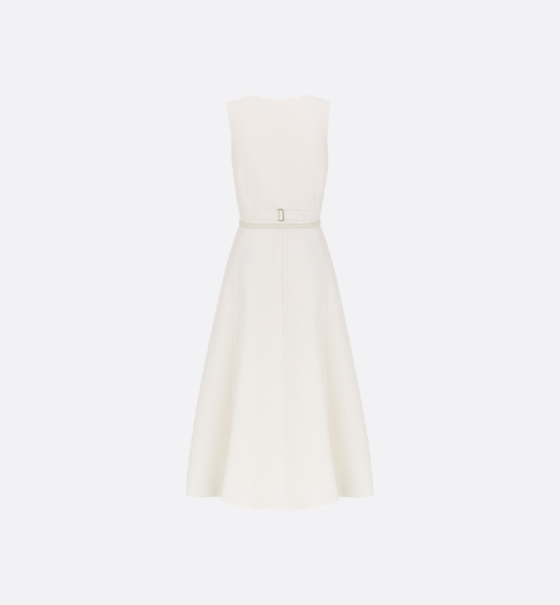 Mid-Length Flared Dress with Belt 6