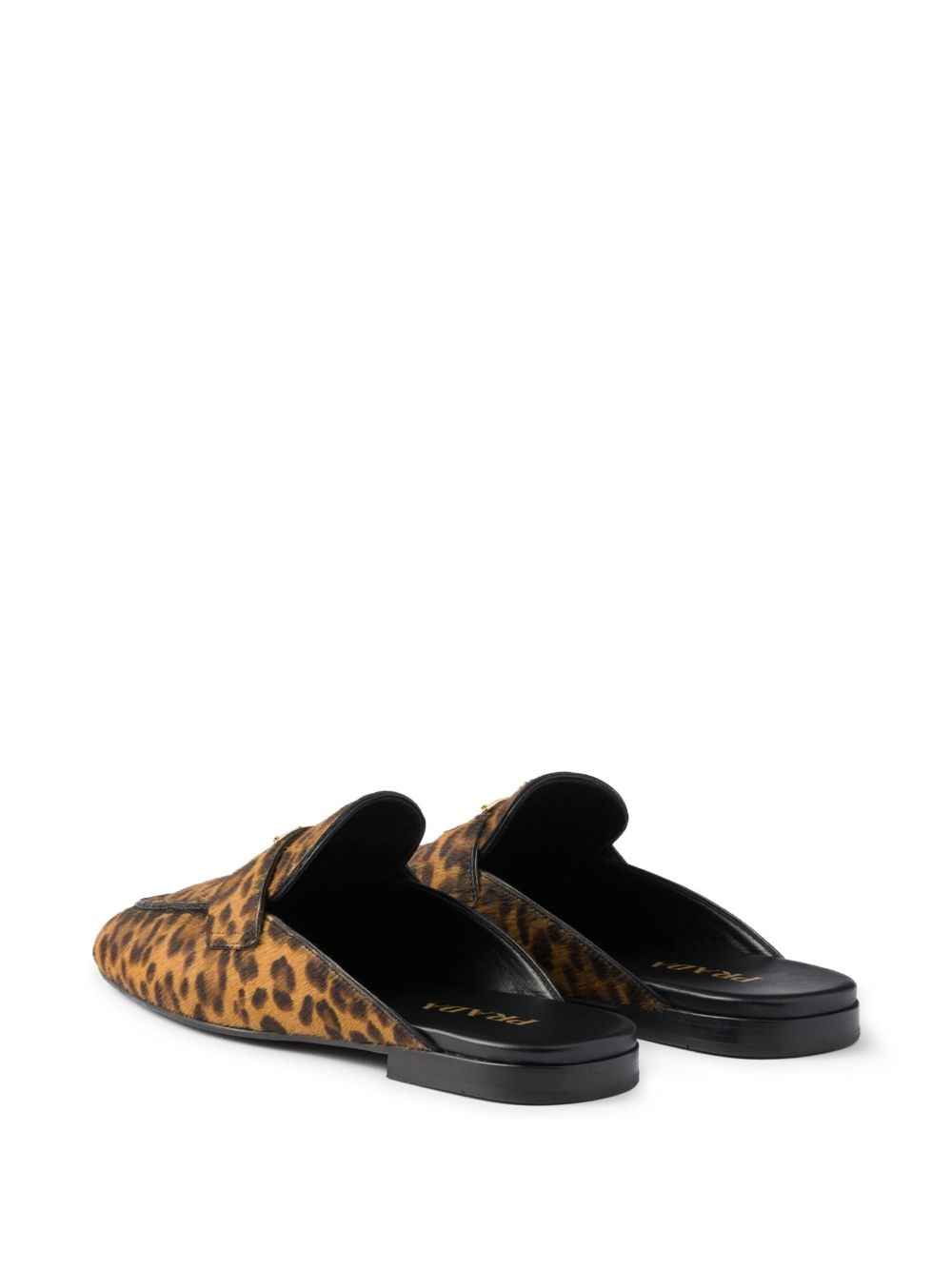 leopard-print leather mules - 3