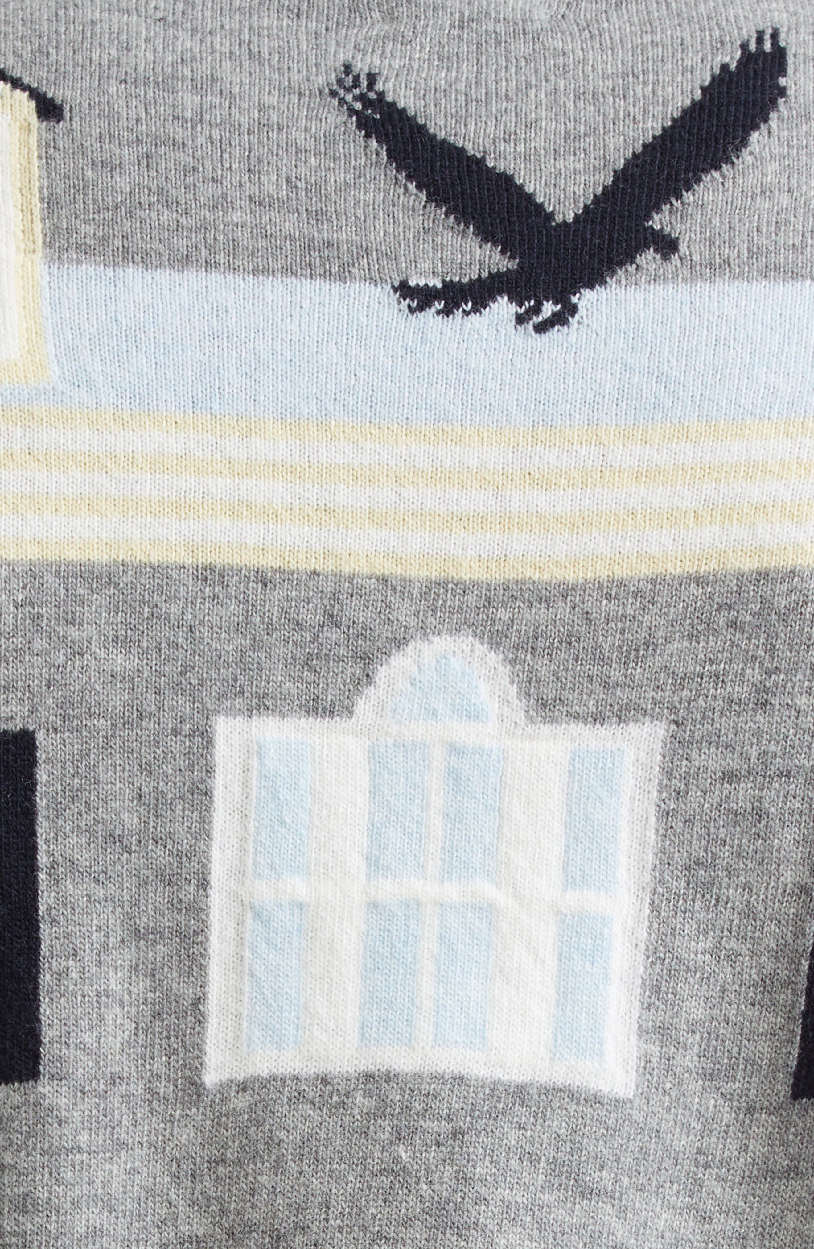 Thom Browne House Intarsia Virgin Wool Sweater in Light Grey at Nordstrom - 7