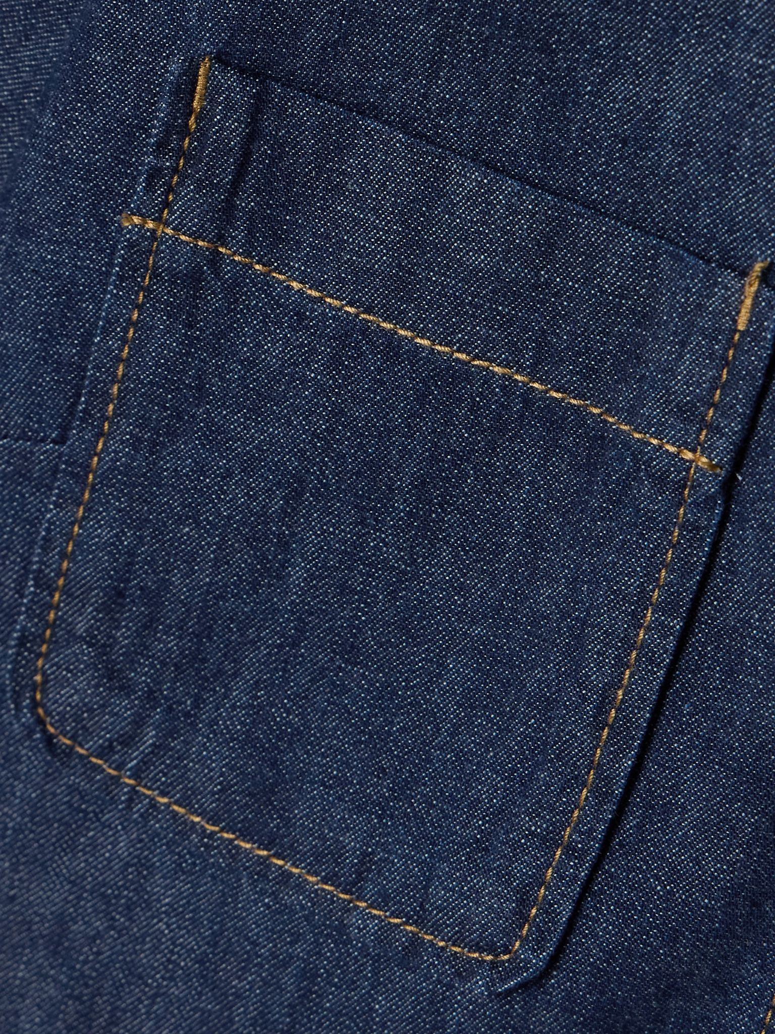 Rhiannon cropped frayed denim shirt Navy - 4