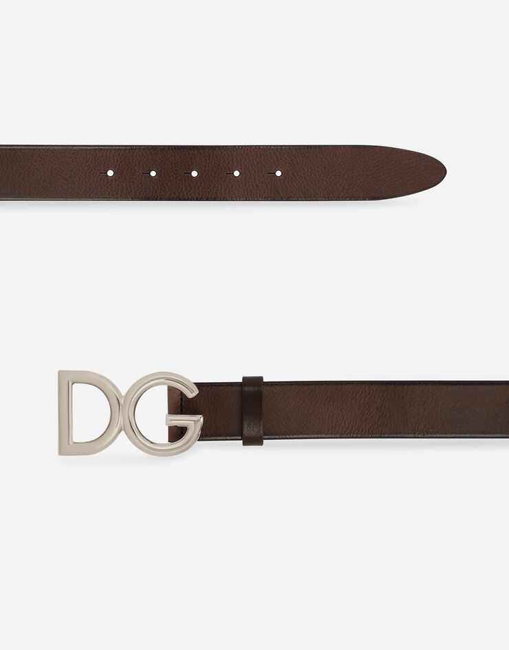 Leather belt with DG logo - 2