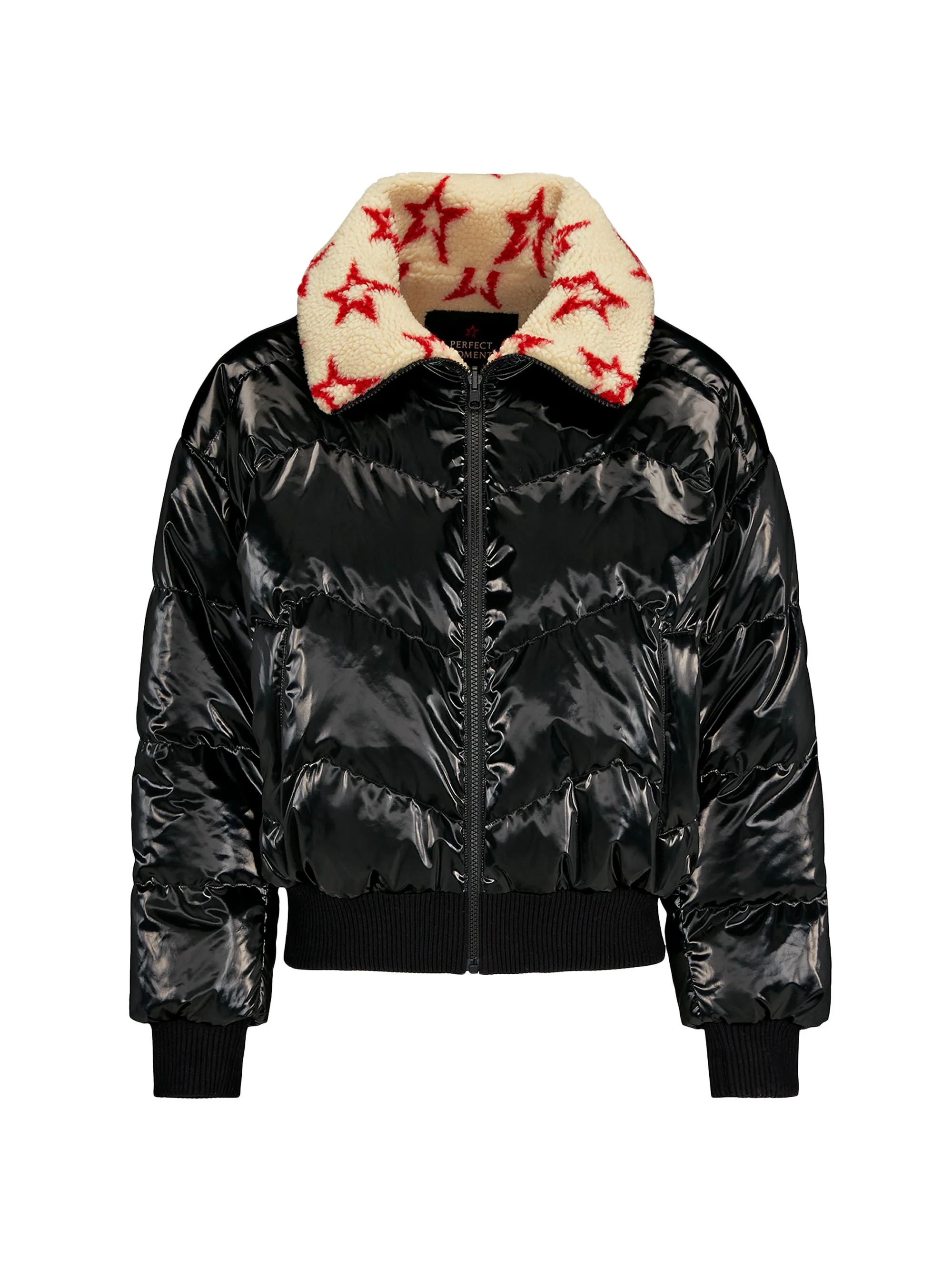 Women's Reversible Sherpa Down Puffer Jacket - Black - 1