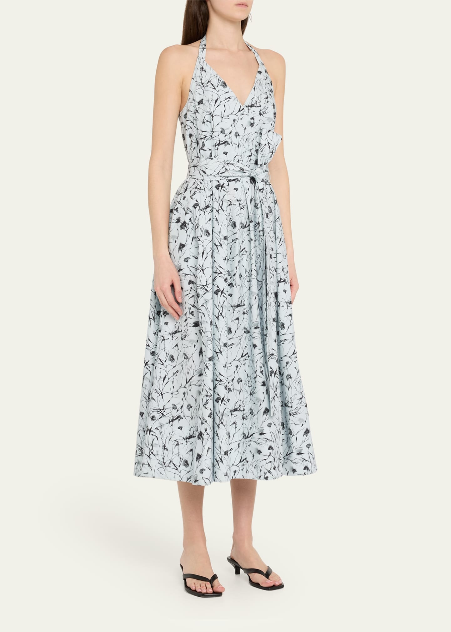 Ellison Printed Poplin Halter Dress - 3