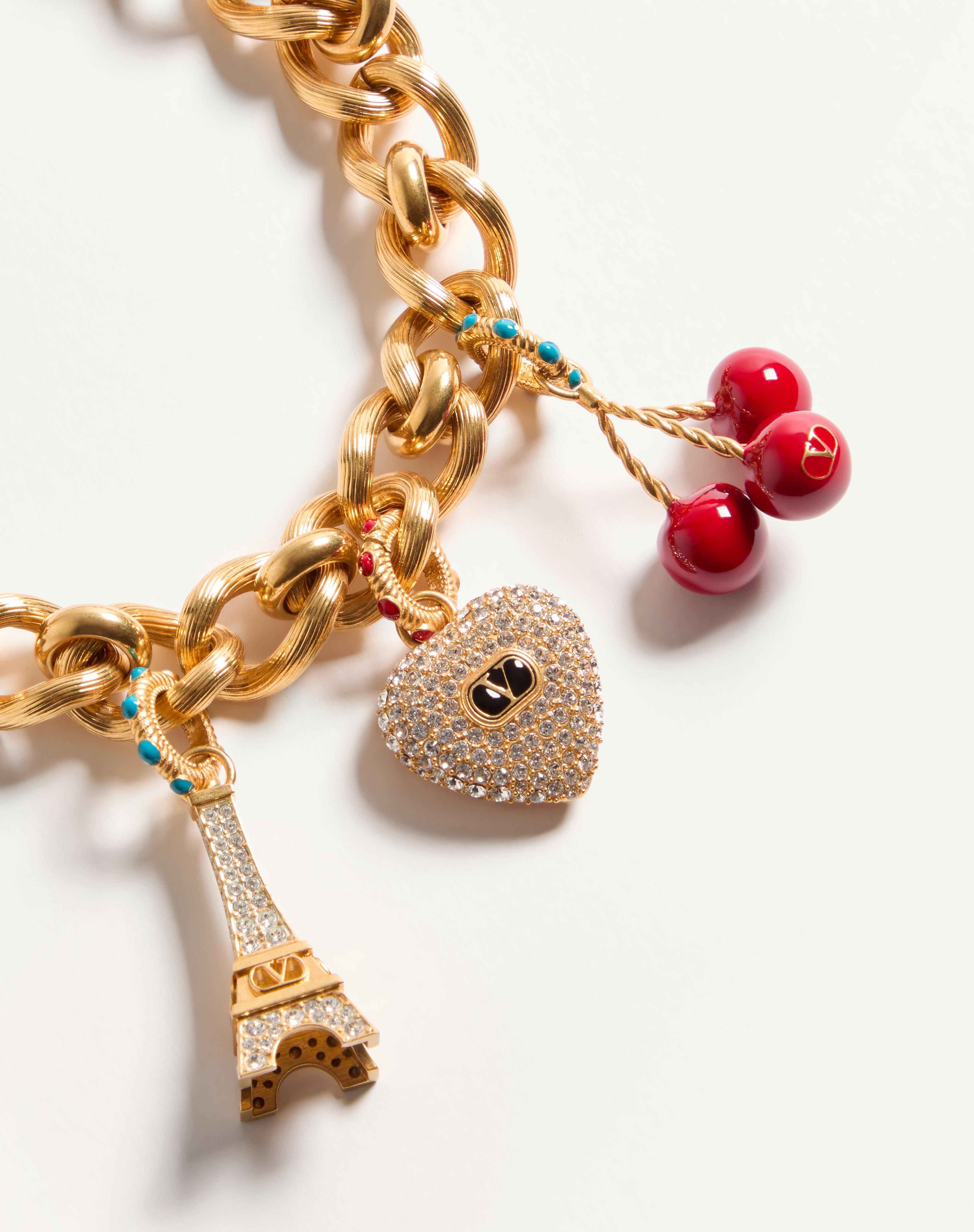 CHEZ VALENTINO NECKLACE IN METAL, ENAMEL AND SWAROVSKI® CRYSTALS - 3