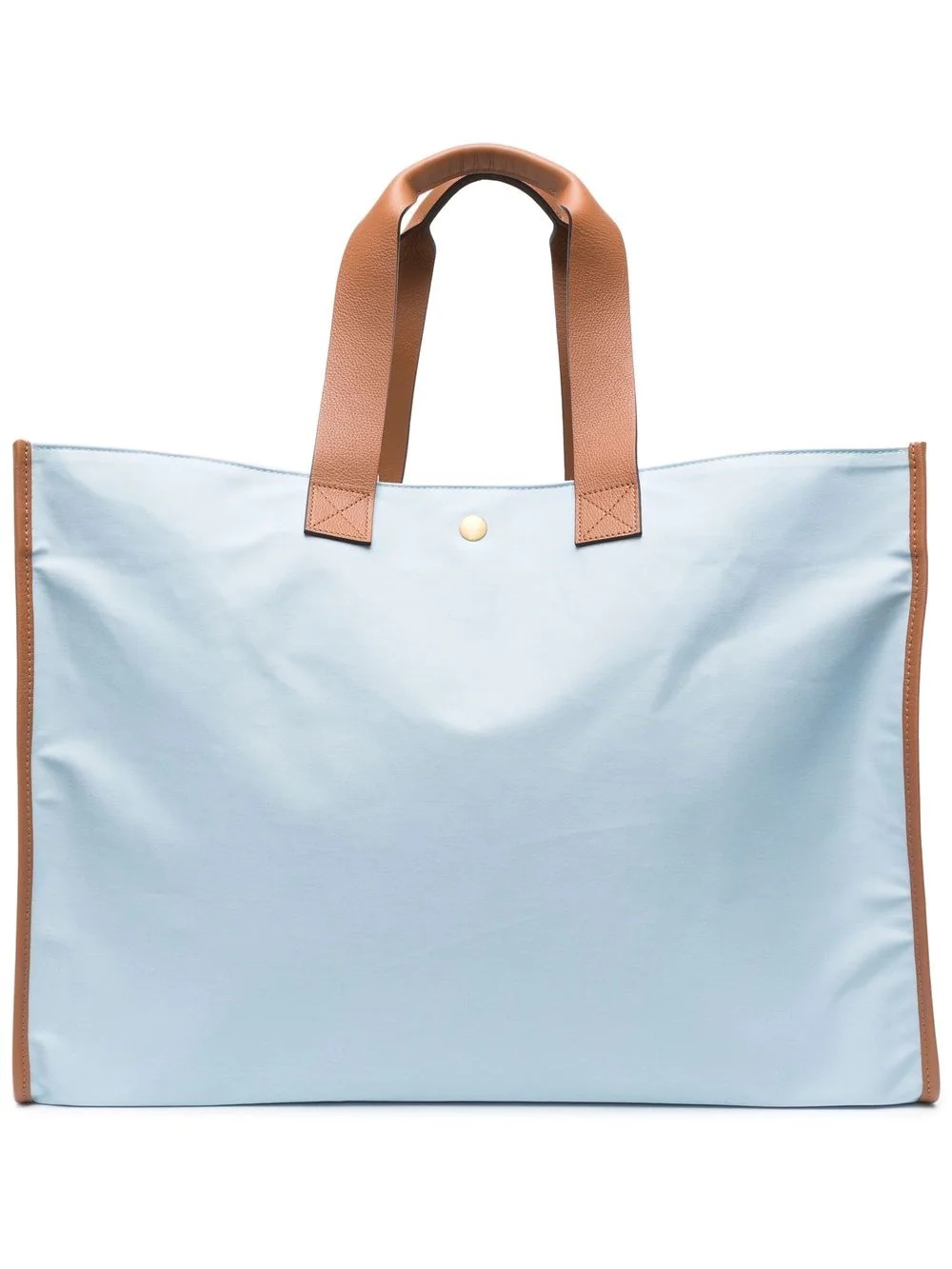 logo-plaque leather-trim tote bag - 1