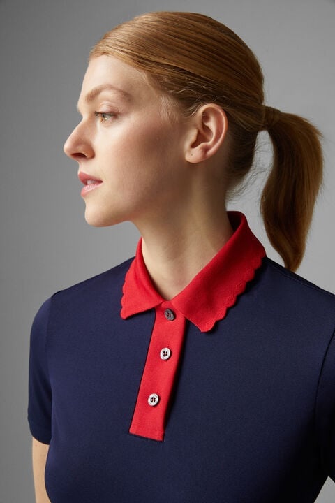 Carole Functional polo shirt in Navy blue/Red - 4