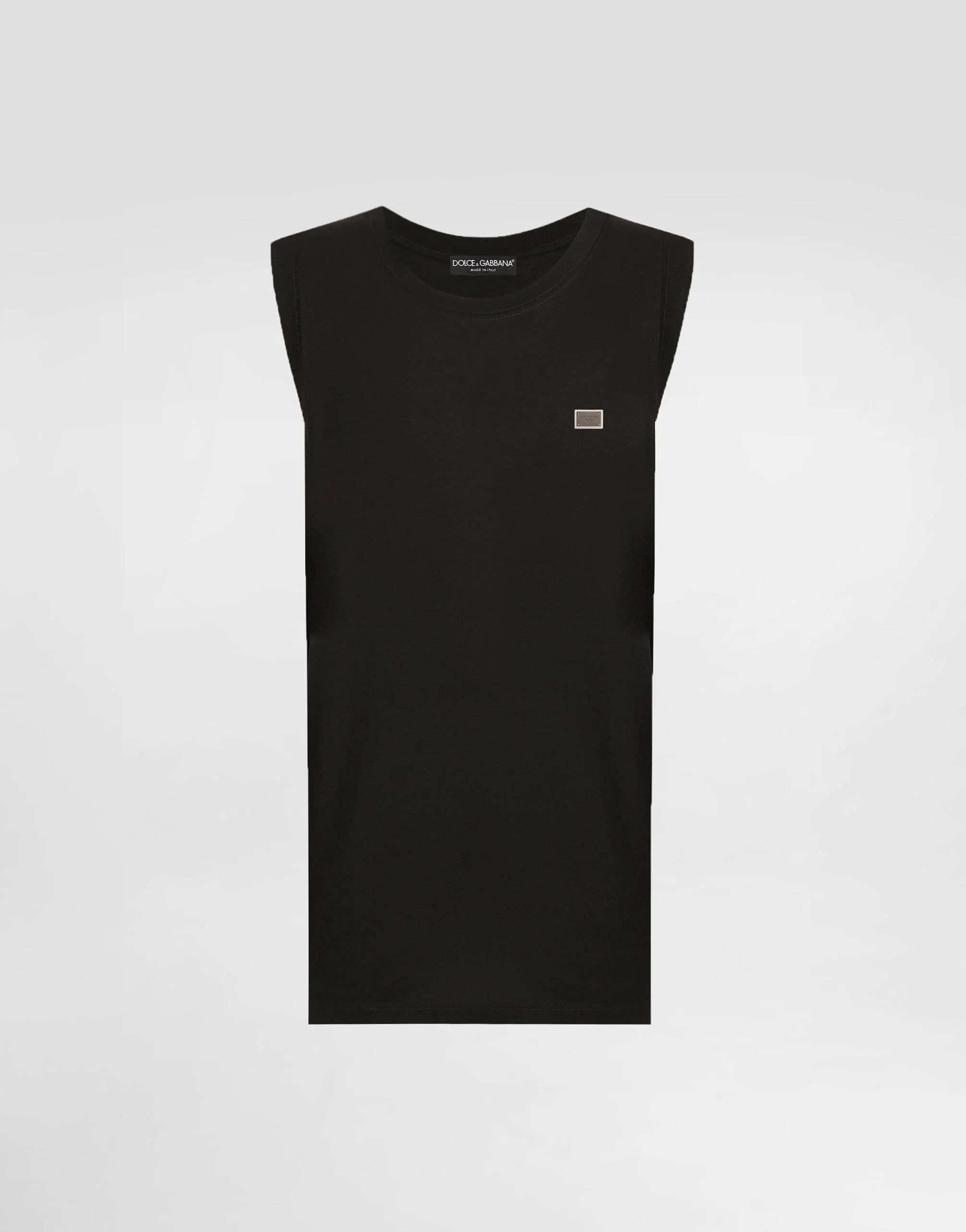 Oversize cotton singlet with tag - 1