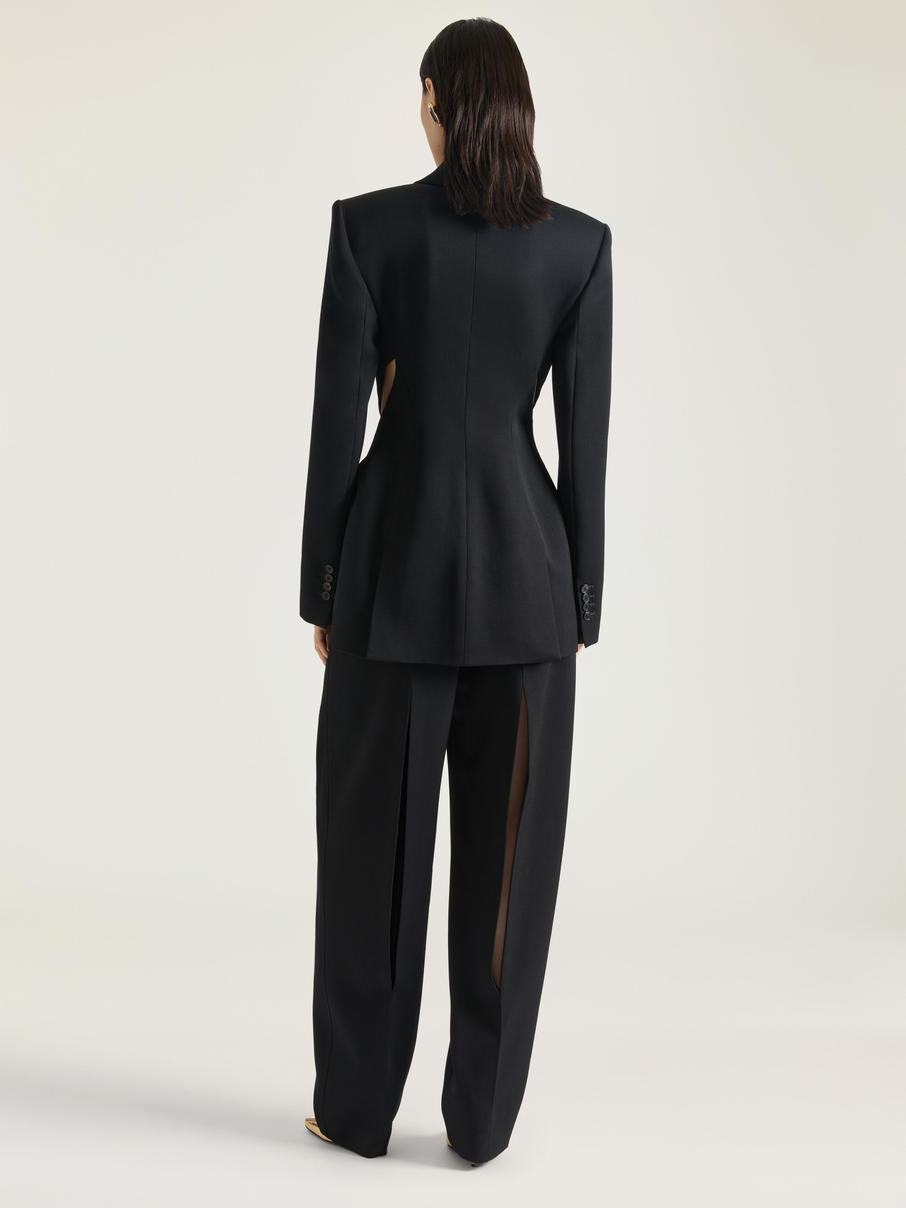 DOUBLE-BREASTED SLASHED JACKET IN WOOL - 3