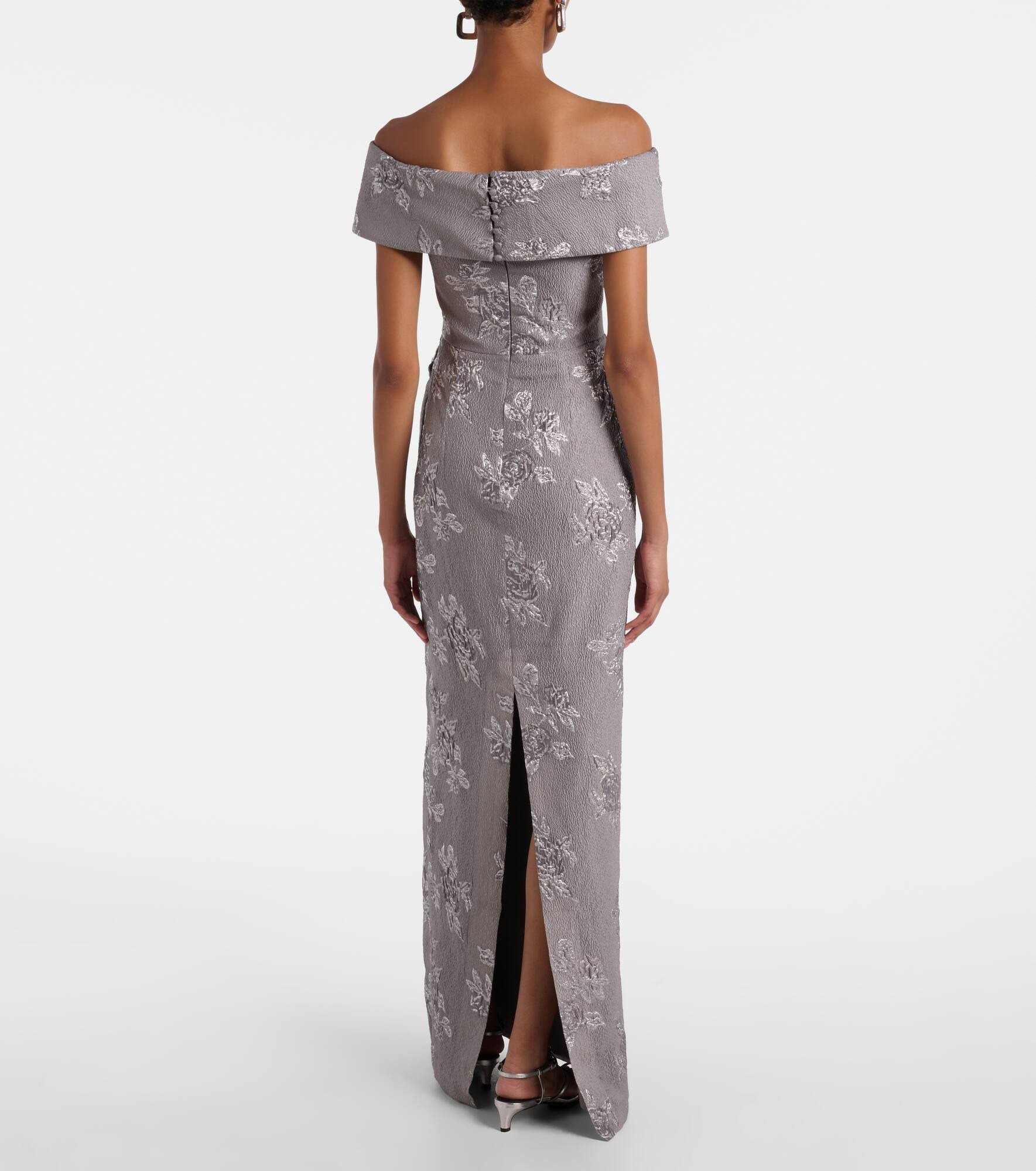 Ruth off-shoulder brocade bustier gown - 3
