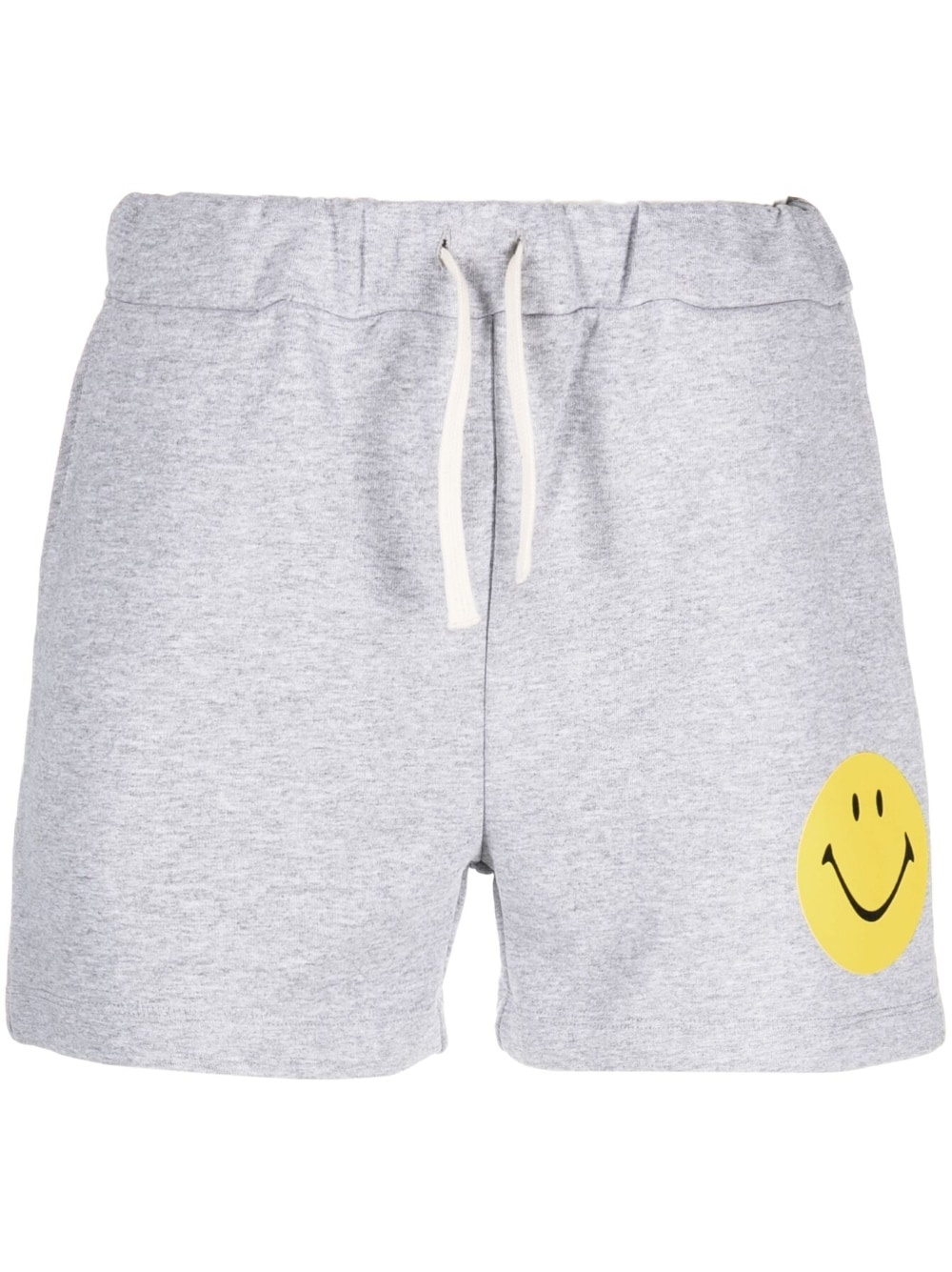 smiley-face print cotton shorts - 1