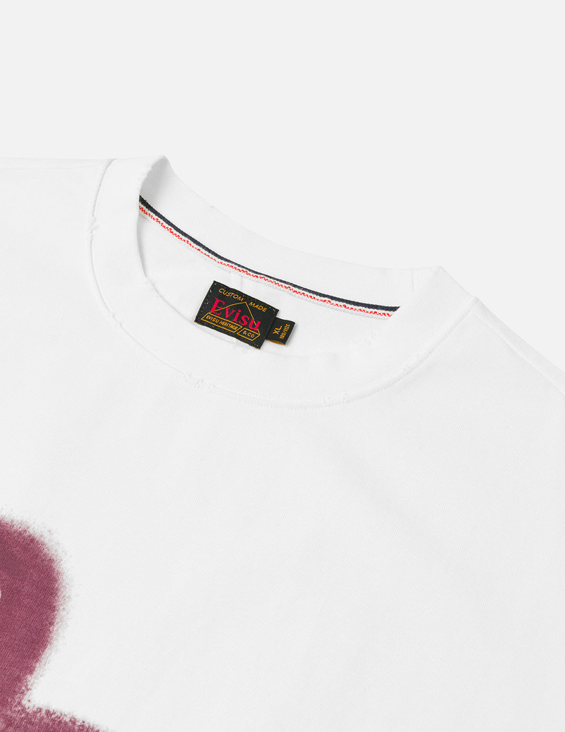 Graffiti-Style Seagull and Logo Print Relax Fit T-Shirt 8