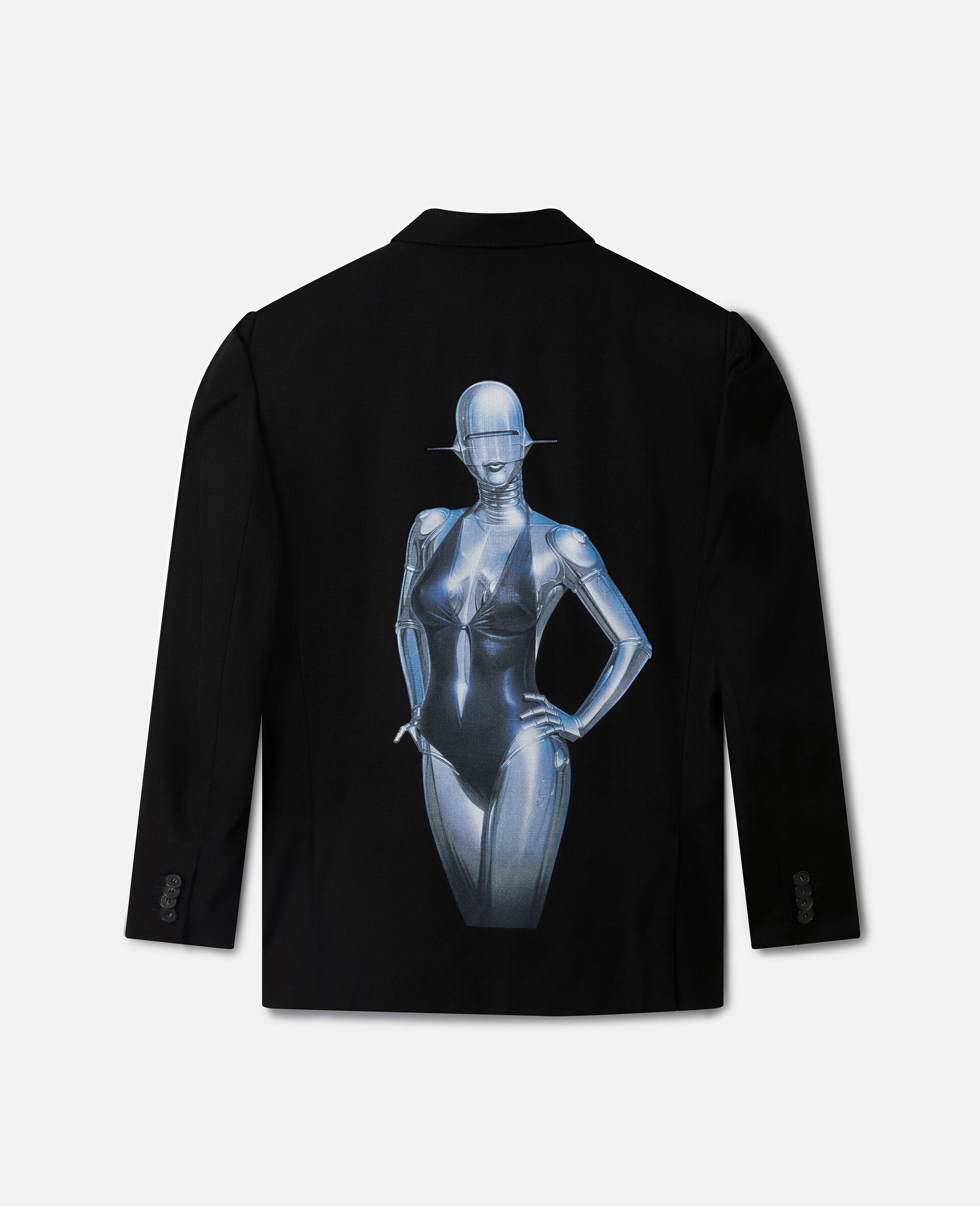 Sexy Robot Graphic Tuxedo-Lapel Blazer - 2