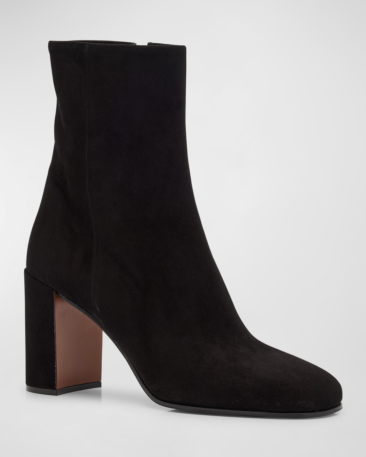 Suede Block-Heel Ankle Boots - 4