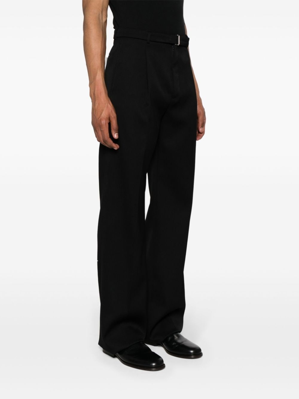 belted straight trousers - 4