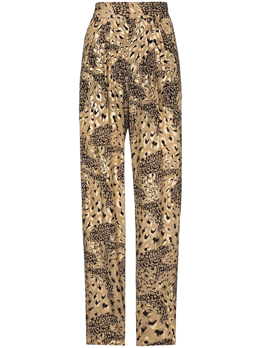 animal-print straight-leg trousers - 1