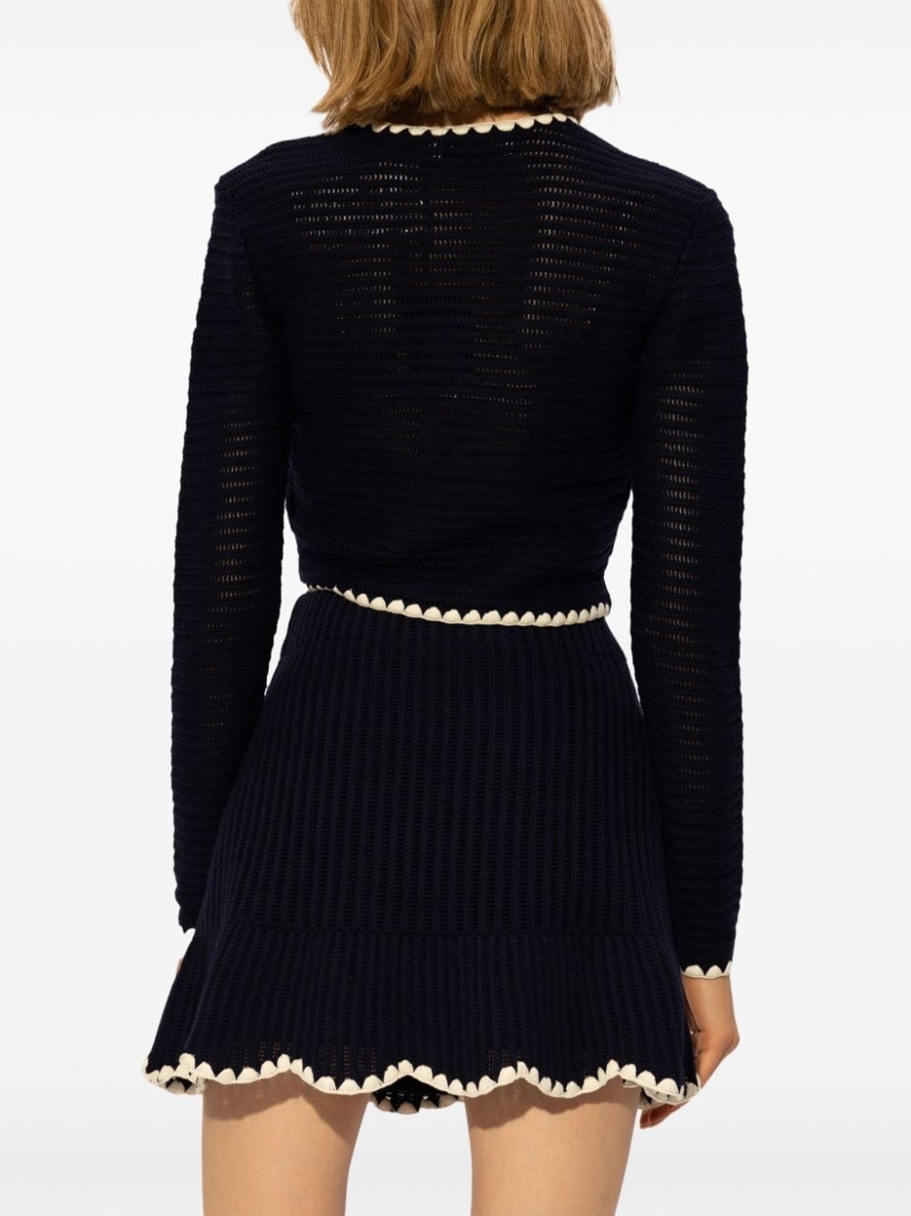 crochet-knit cropped cardigan - 4