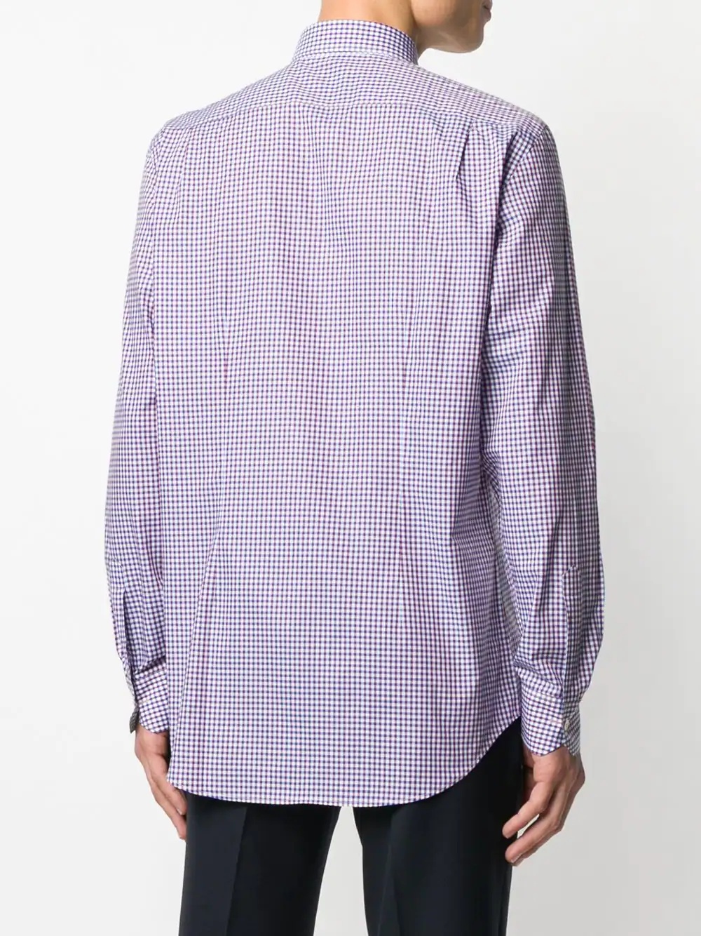 long sleeve gingham check shirt - 4