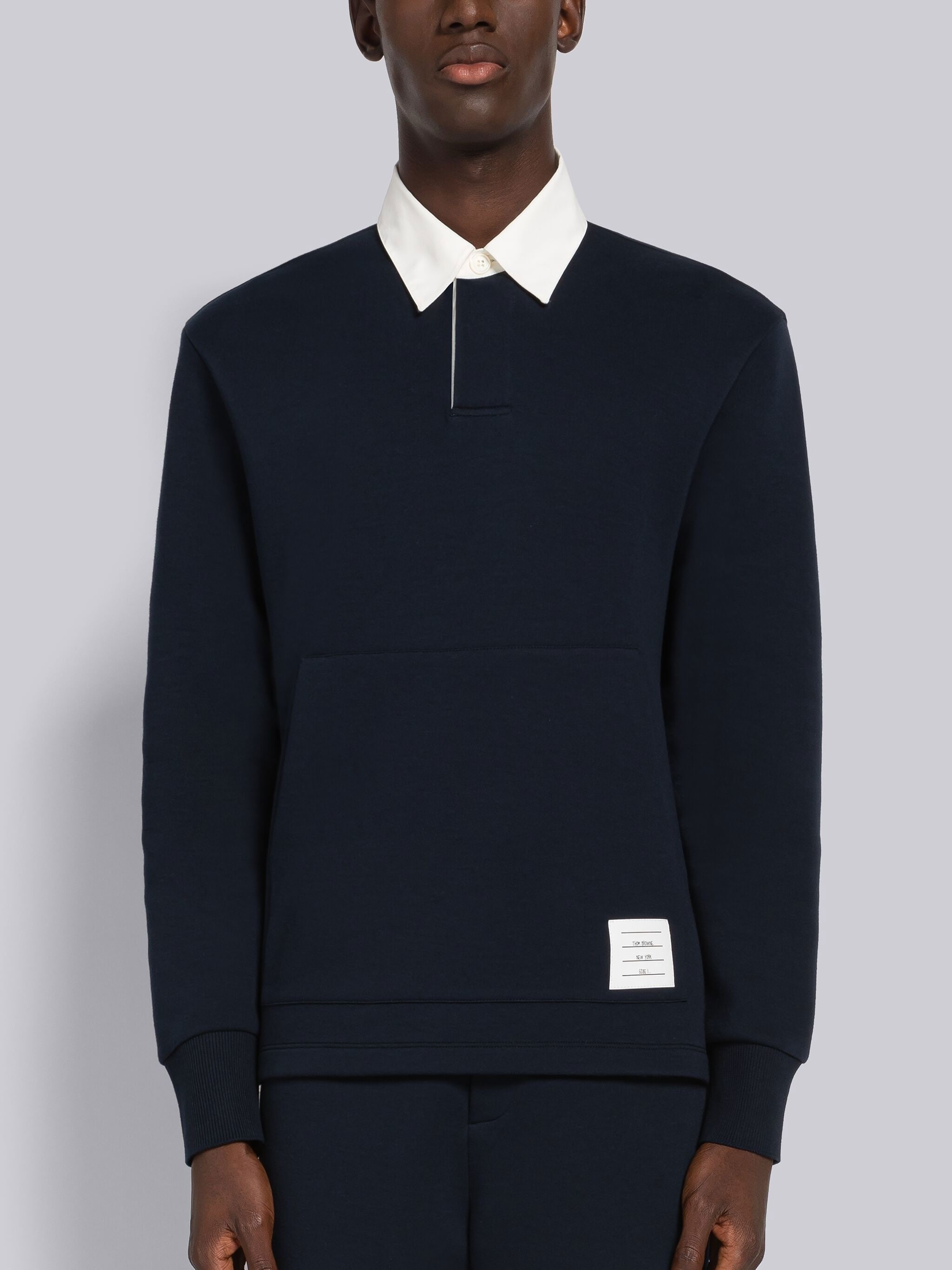 Double Face Tech Contrast Collar Rugby Polo - 1