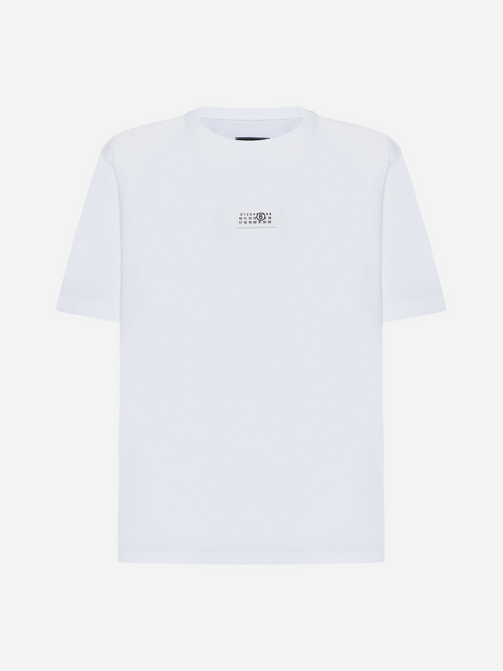 Tシャツ・カットソー MM6 MAISON MARGIELA WHITE T-SHIRT WITH NUMERIC SIGNATURE White Numeric Signature T-shirt by MM6 Maison Margiela on Sale