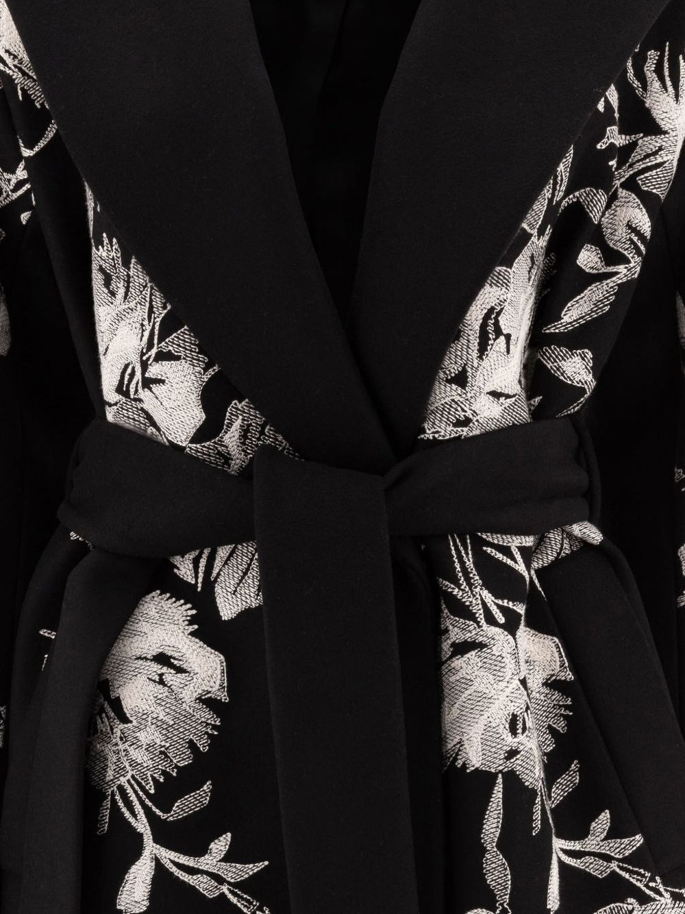 floral-embroidered coat - 3