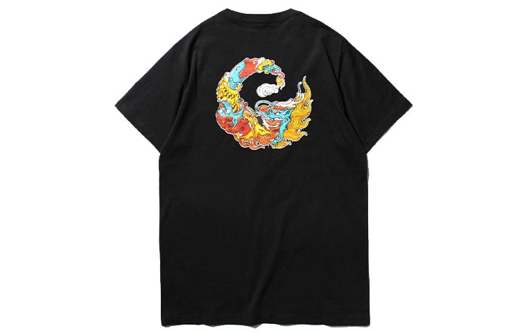Men's Vans Asian Artist Crossover Series Printing Round Neck Short Sleeve Black VN0A4P5LBLK - 2