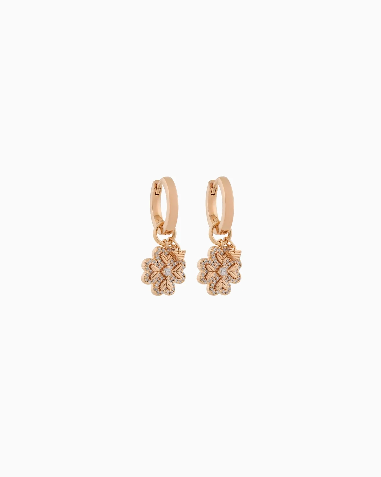 ROSE GOLD-TONE STERLING SILVER HOOP EARRINGS - 1