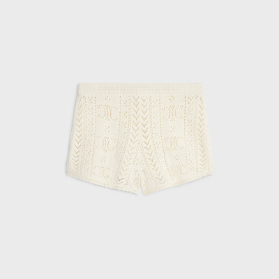 CELINE mini shorts in triomphe cotton pointelle outlook